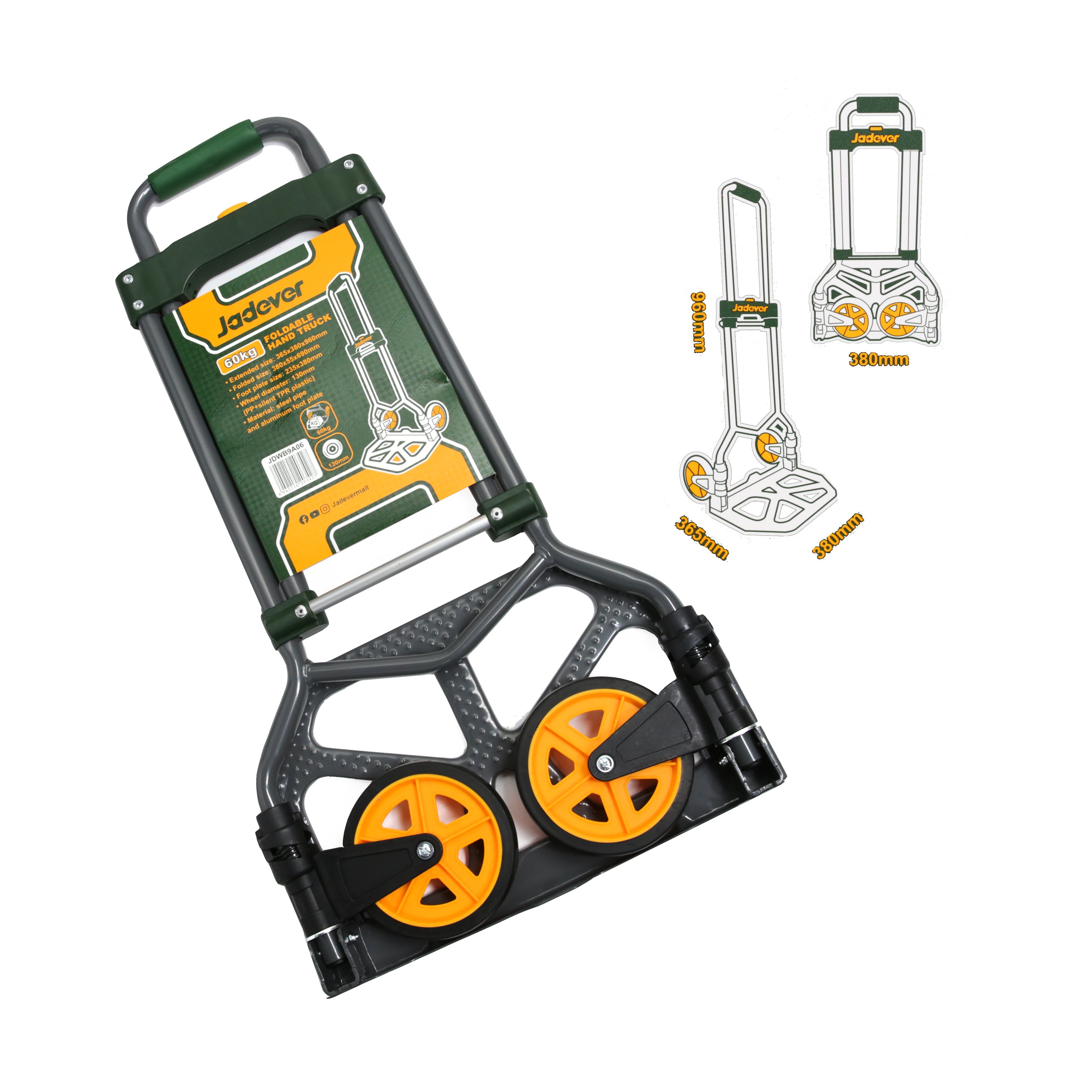 Jadever Foldable Hand Truck - 60KG