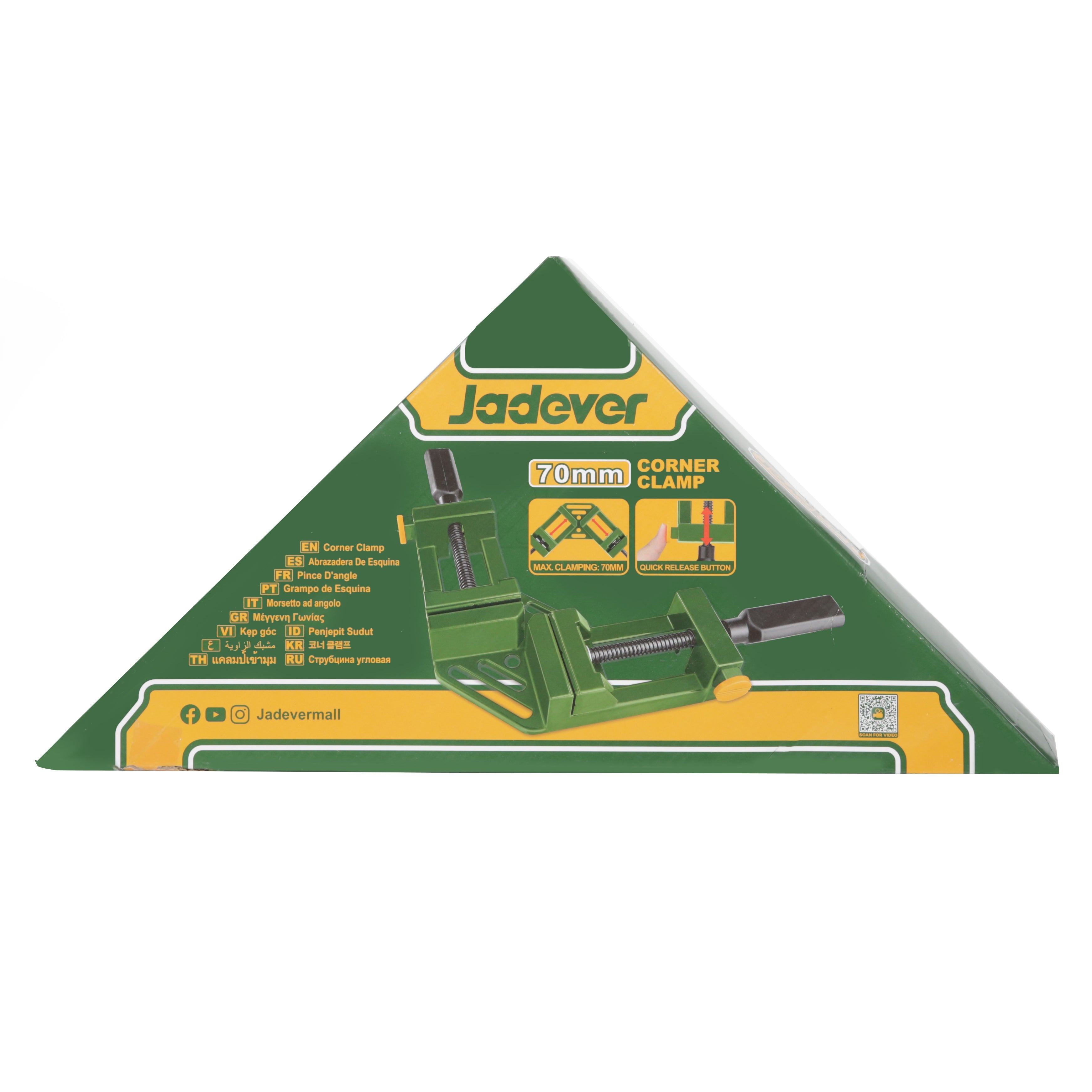 Jadever 70mm Double Screw Corner Clamp