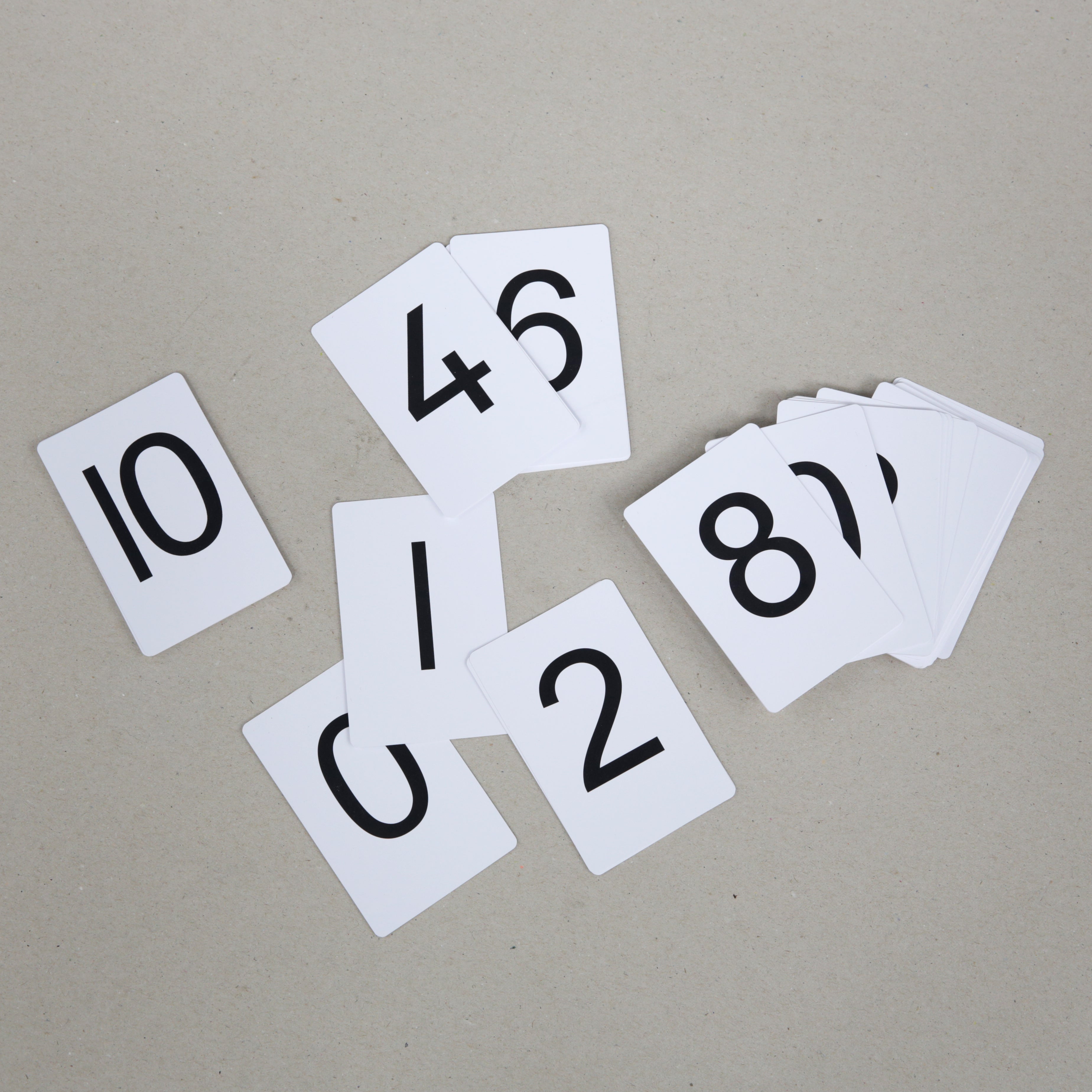 Plastic number cards 0-10