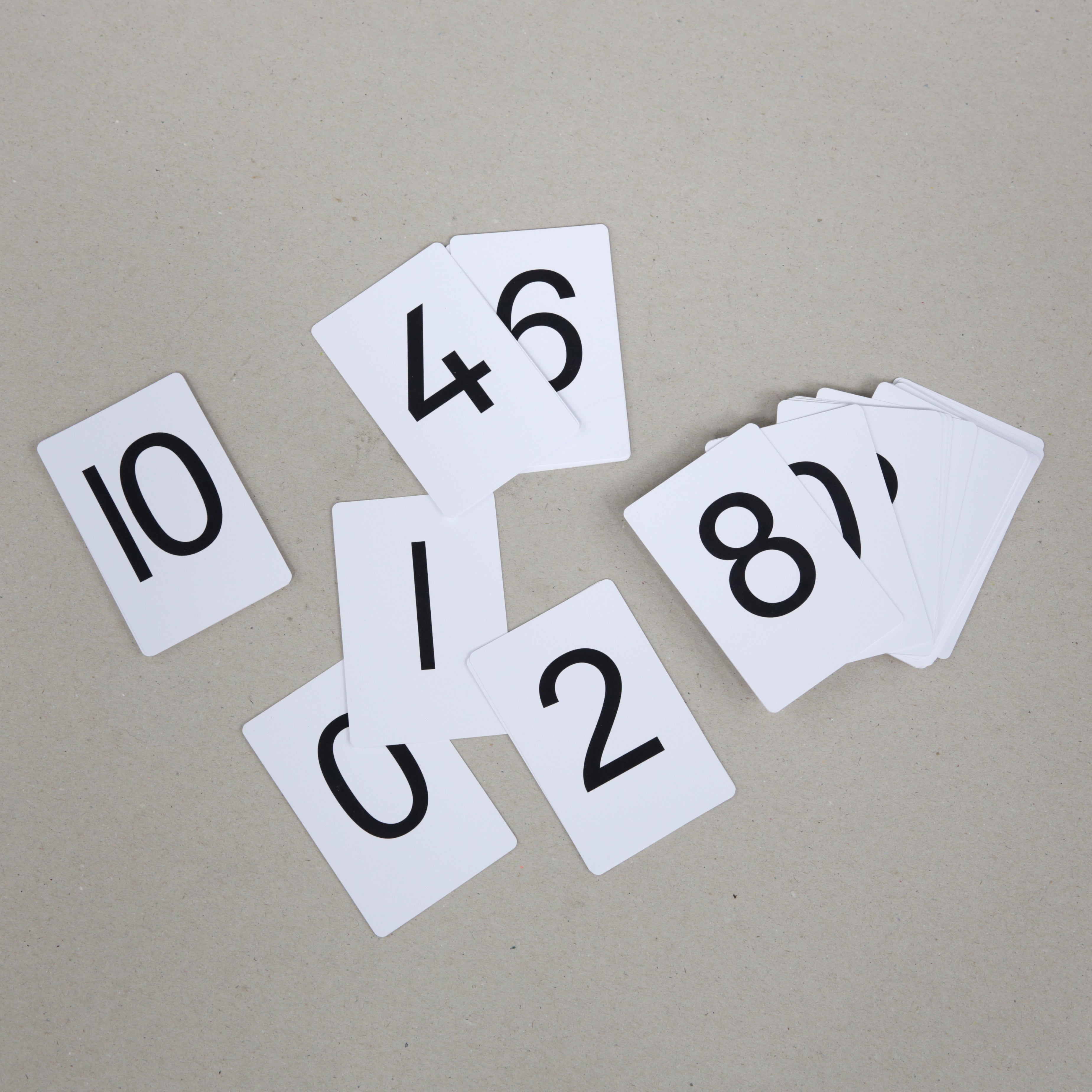 Plastic Number Cards 0-10 (5 Sets of 11 - 55 Cards)