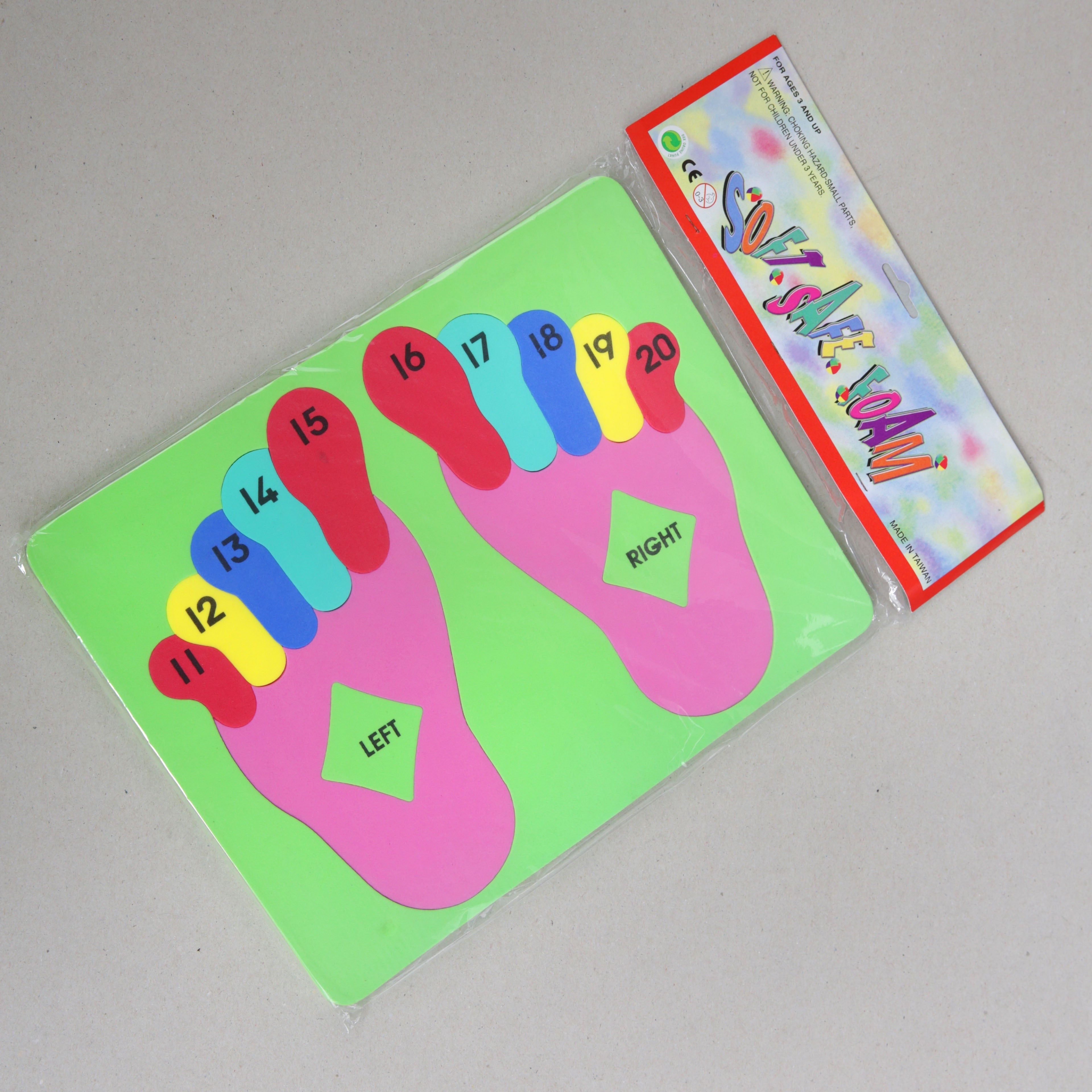 Foam Hands and Feet Number Puzzles