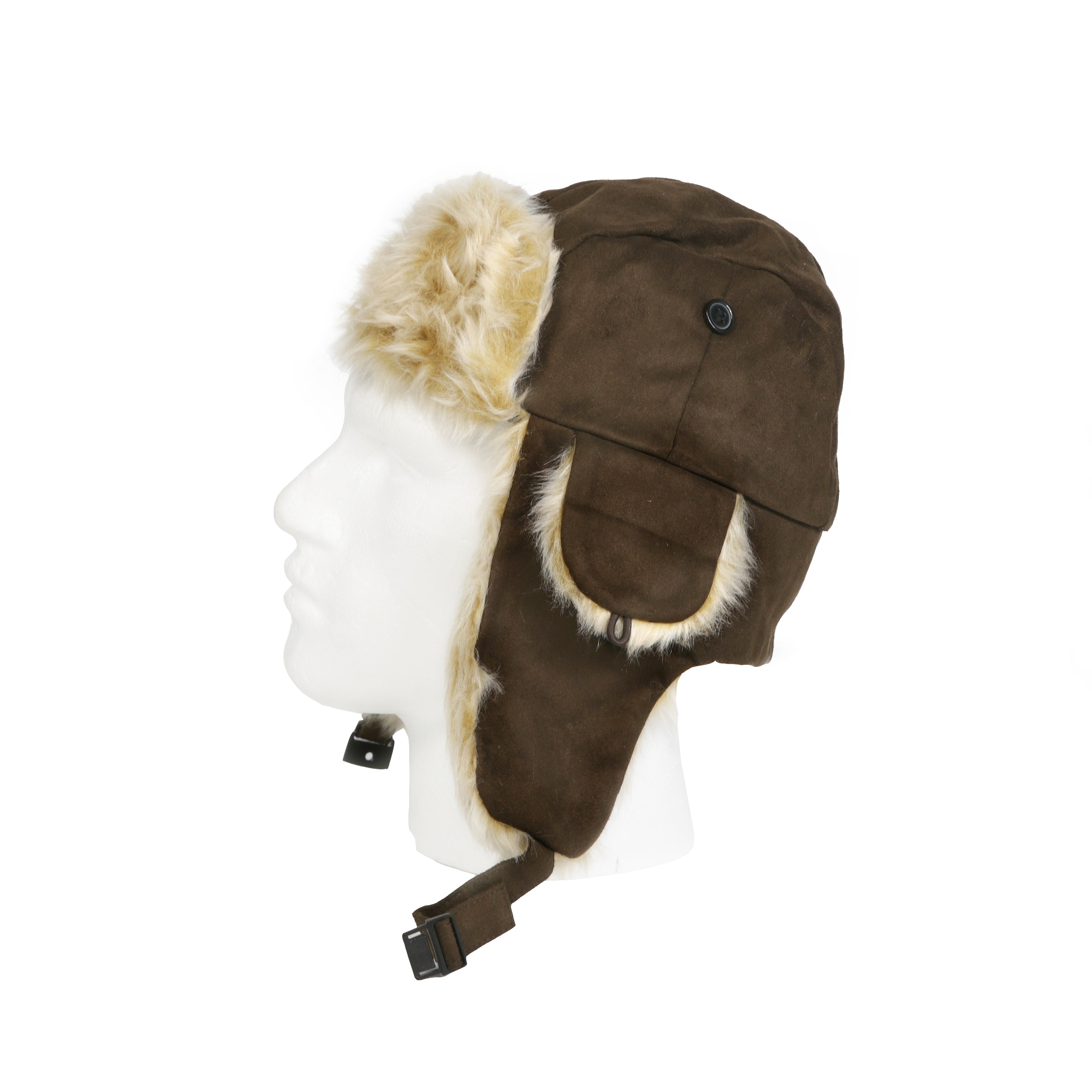 Arctic Fox Trapper Hat with Faux Fur - Brown