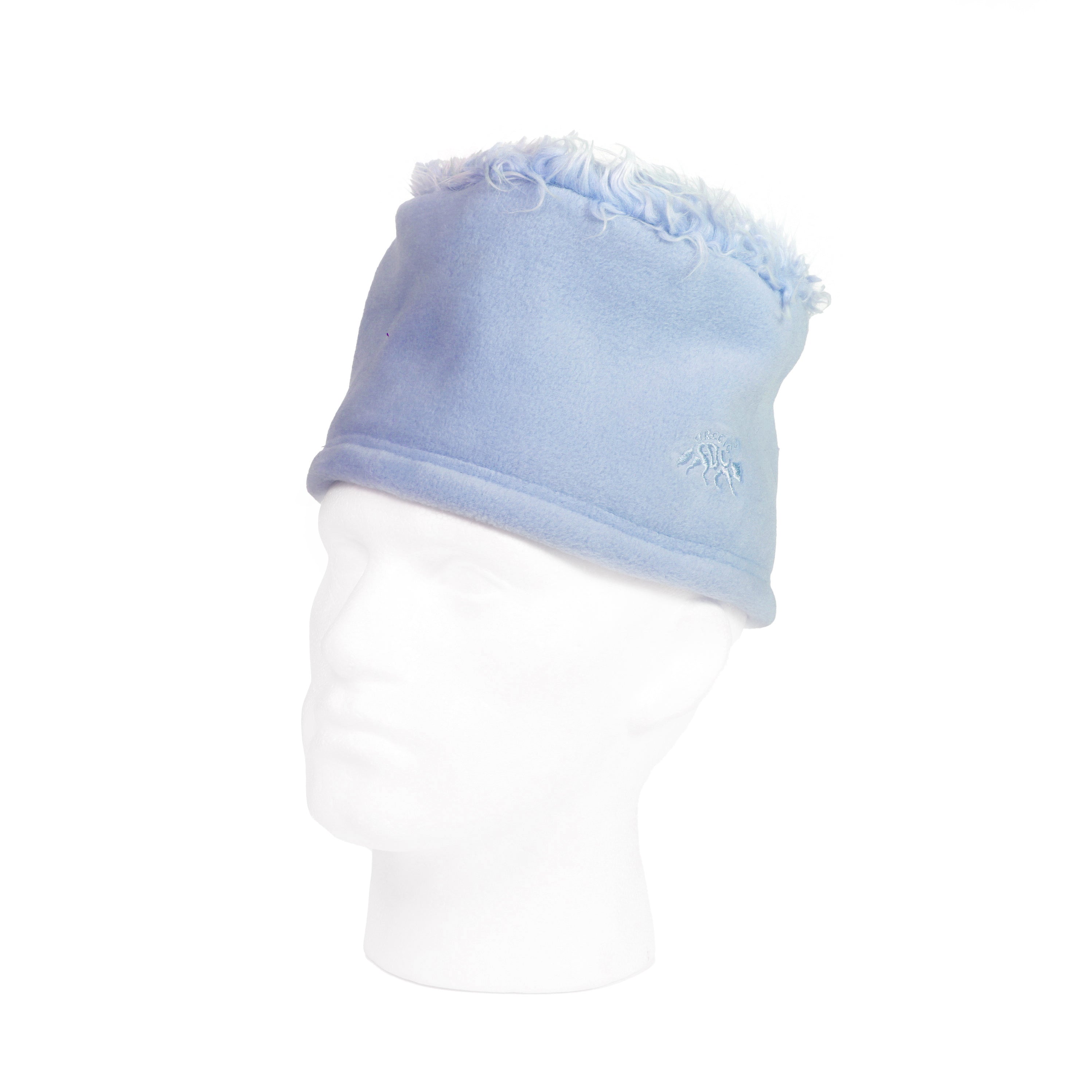 Arctic Fox Fleece Fur Topped Hat - Pale Blue