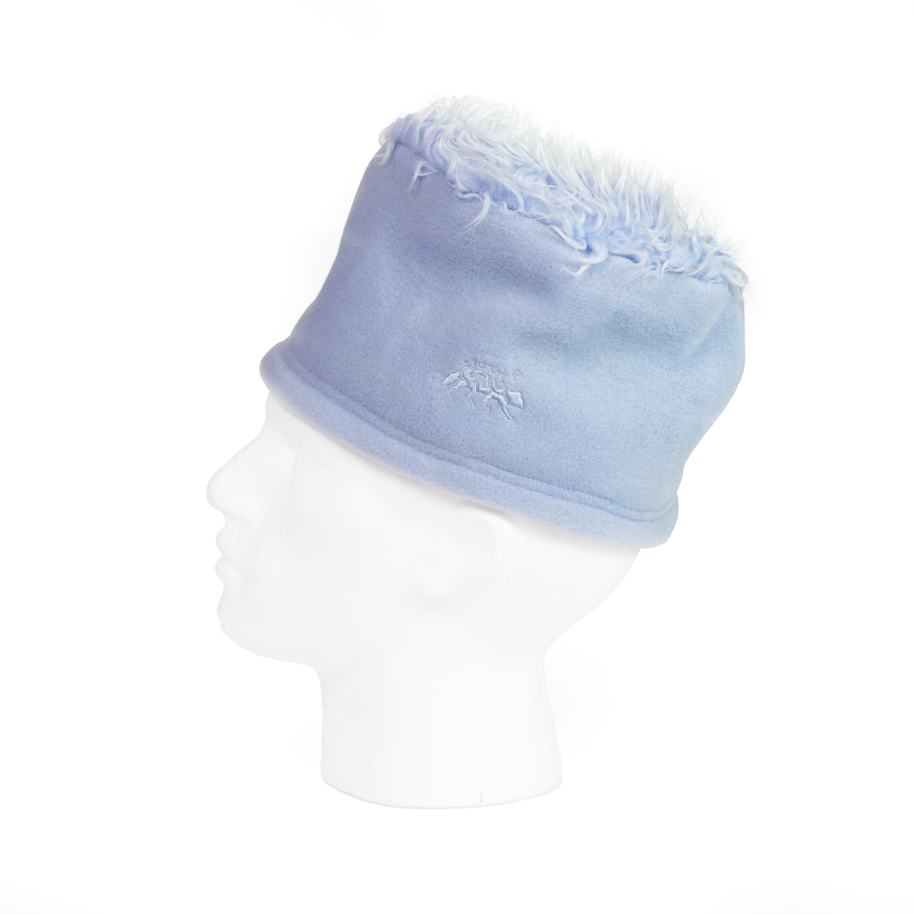 Arctic Fox Fleece Fur Topped Hat - Pale Blue