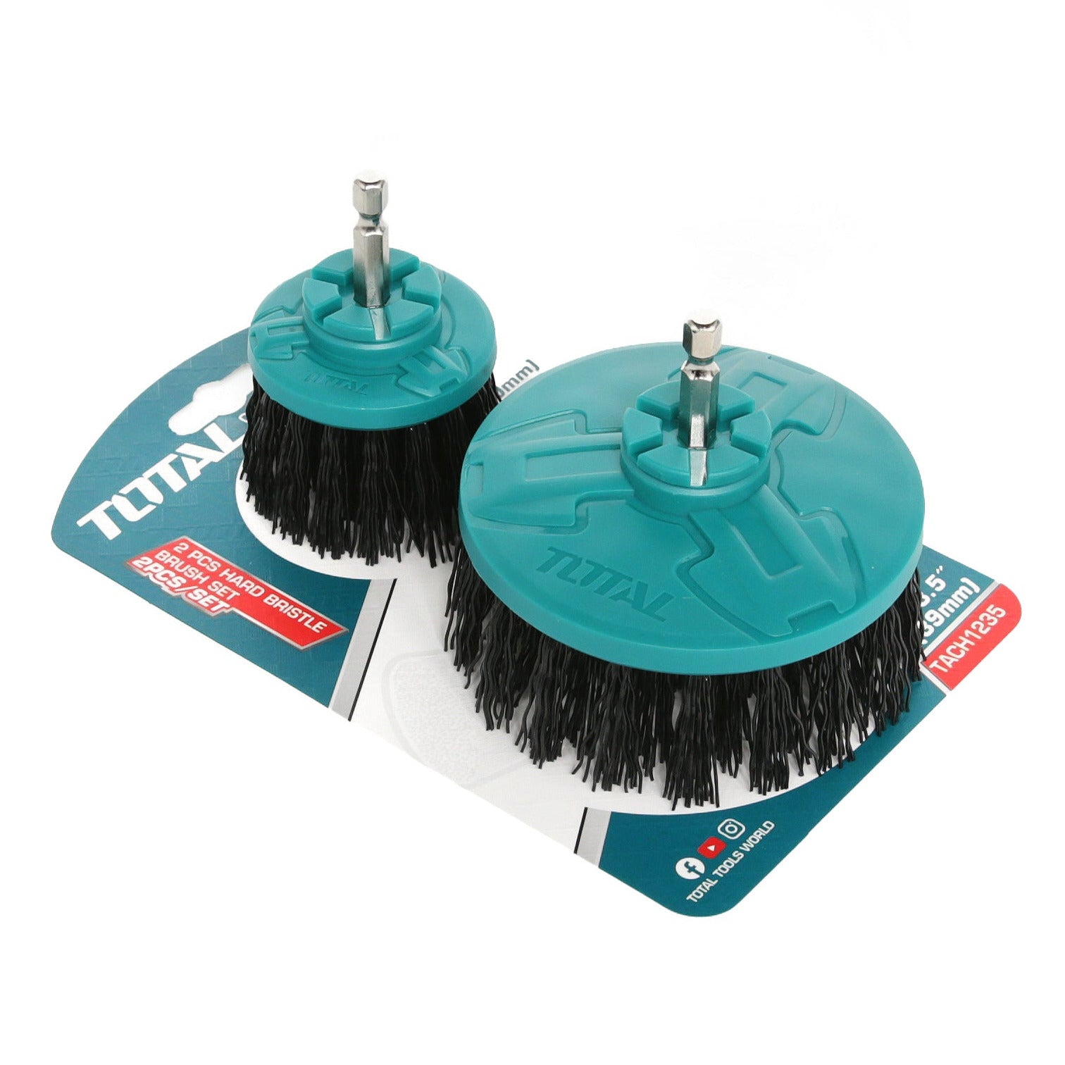 Total 50mm / 2" & 89mm / 3.5" Hard Bristle Brush Set - TACH1235