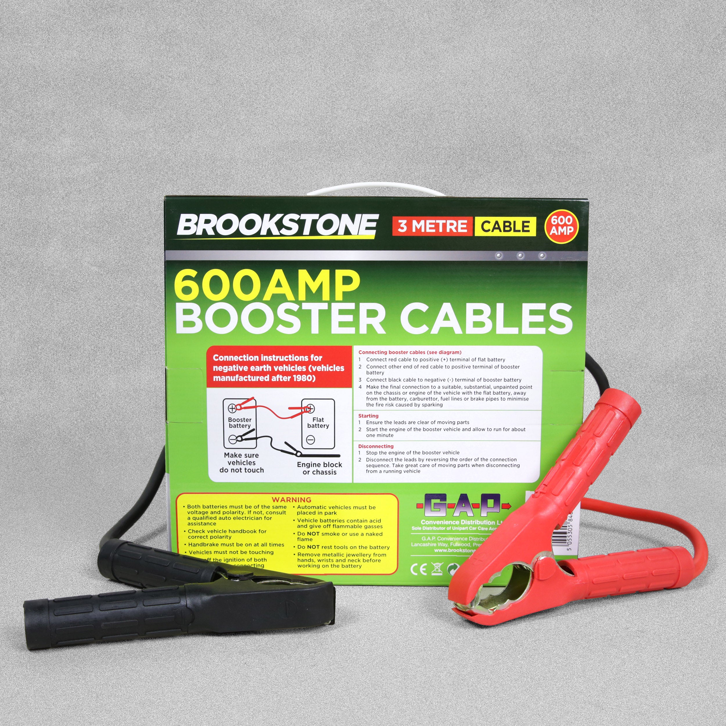 Brookstone 600 AMP Booster Cables (Jump Leads) - 3 Metre