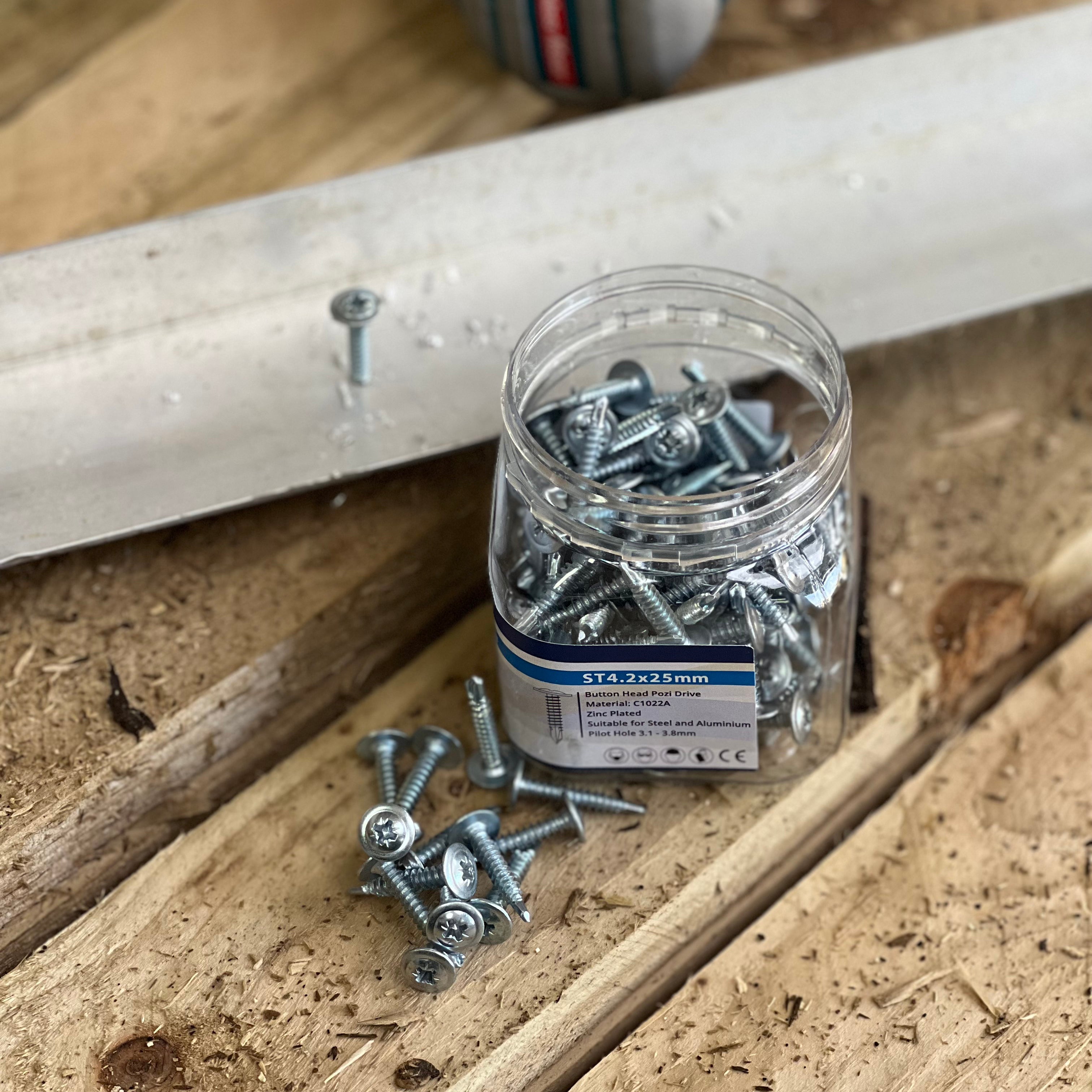Perimeter Self-Drilling Screws - Button Head Pozi Drive 4.2x25mm - Pack of 150