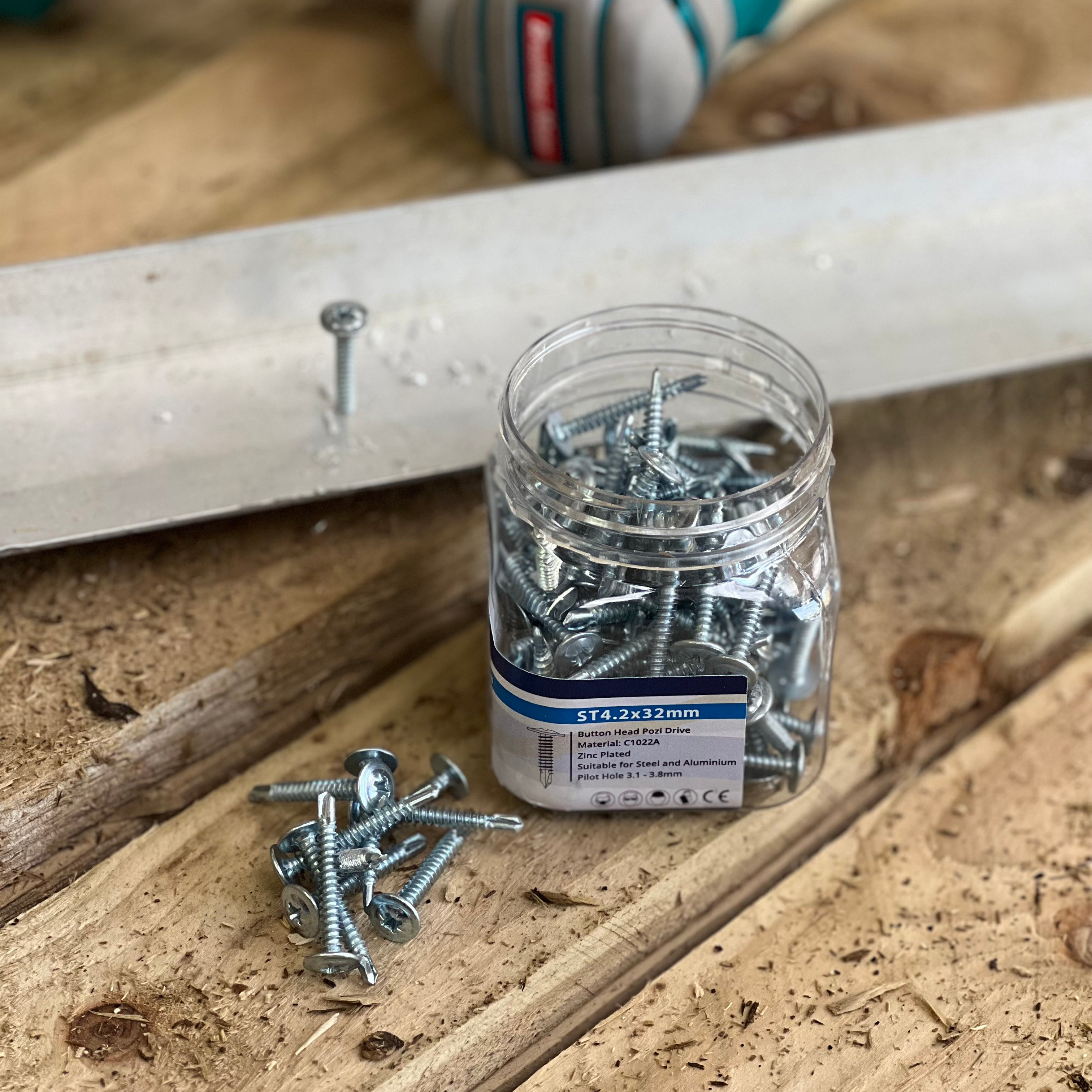 Perimeter Self-Drilling Screws - Button Head Pozi Drive 4.2x32mm - Pack of 120