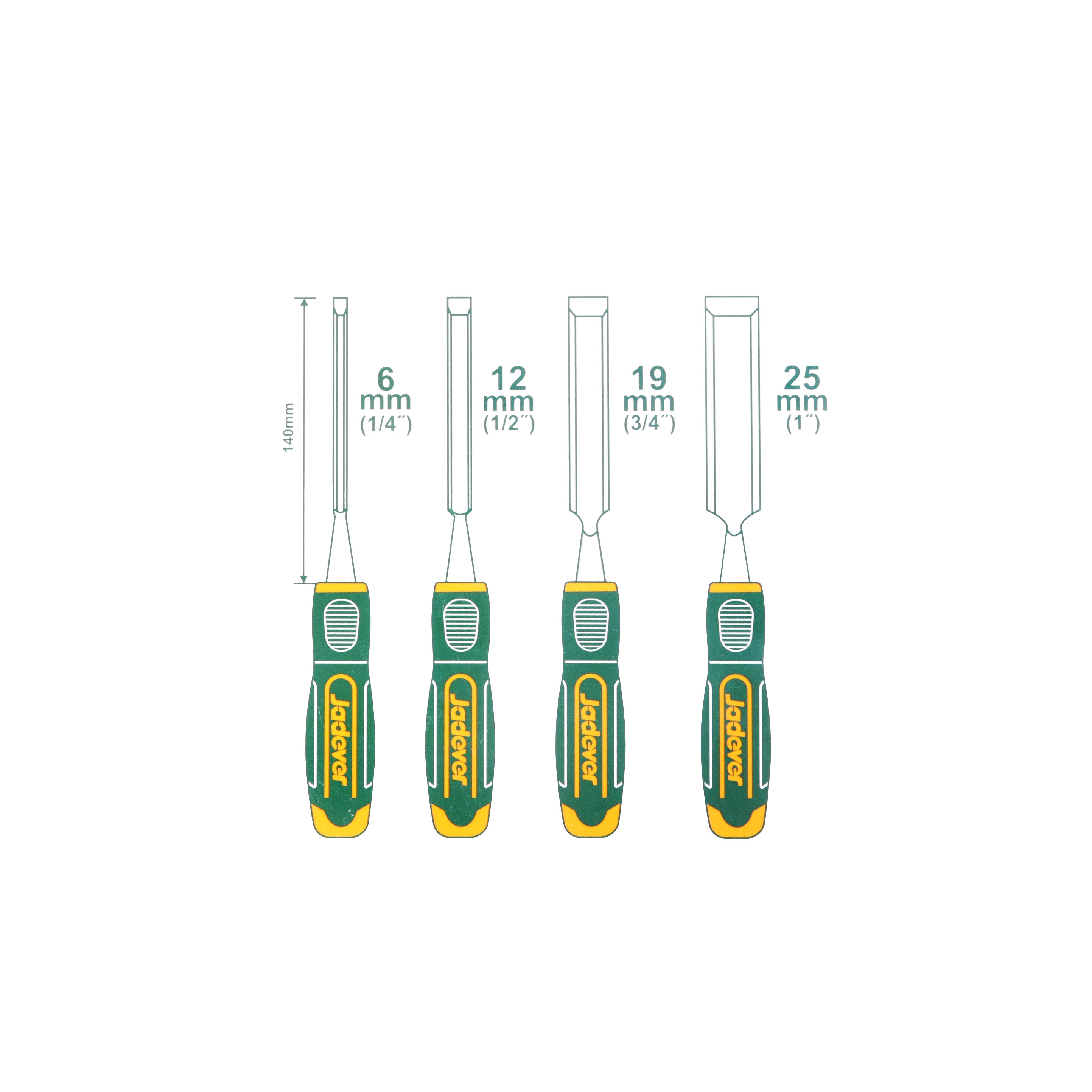 Jadever Wood Chisel Set 4pcs