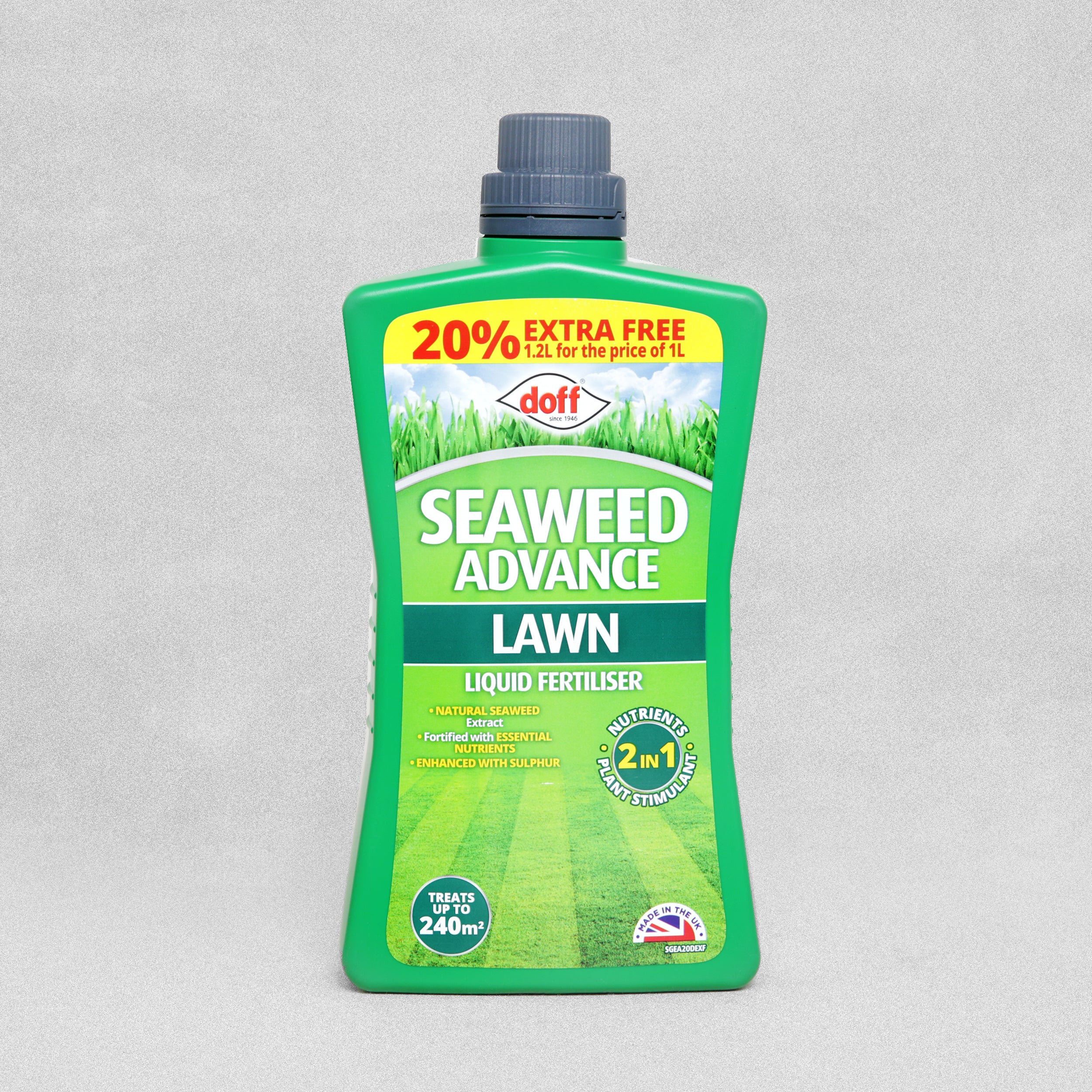 Doff Seaweed Advance Lawn Liquid Fertiliser 1L (+ 20% Extra Free)