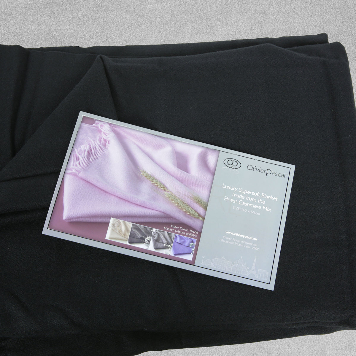 Olivier Pascal Super Soft Cashmere Mix Blanket - Oat Meal / Black