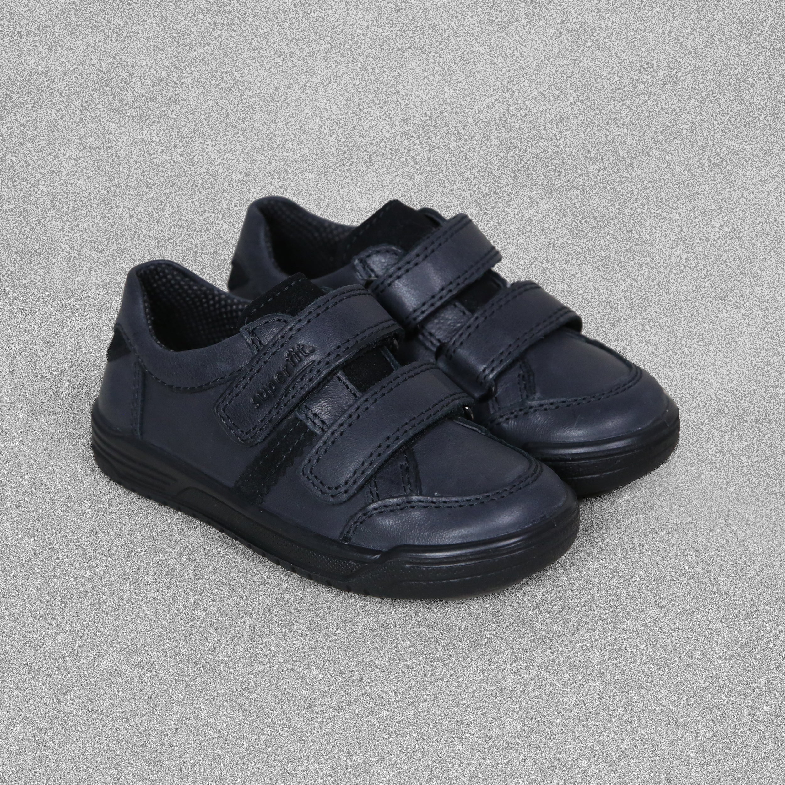 Superfit Kids Boys Black Leather School Shoes - UK Child Size 8