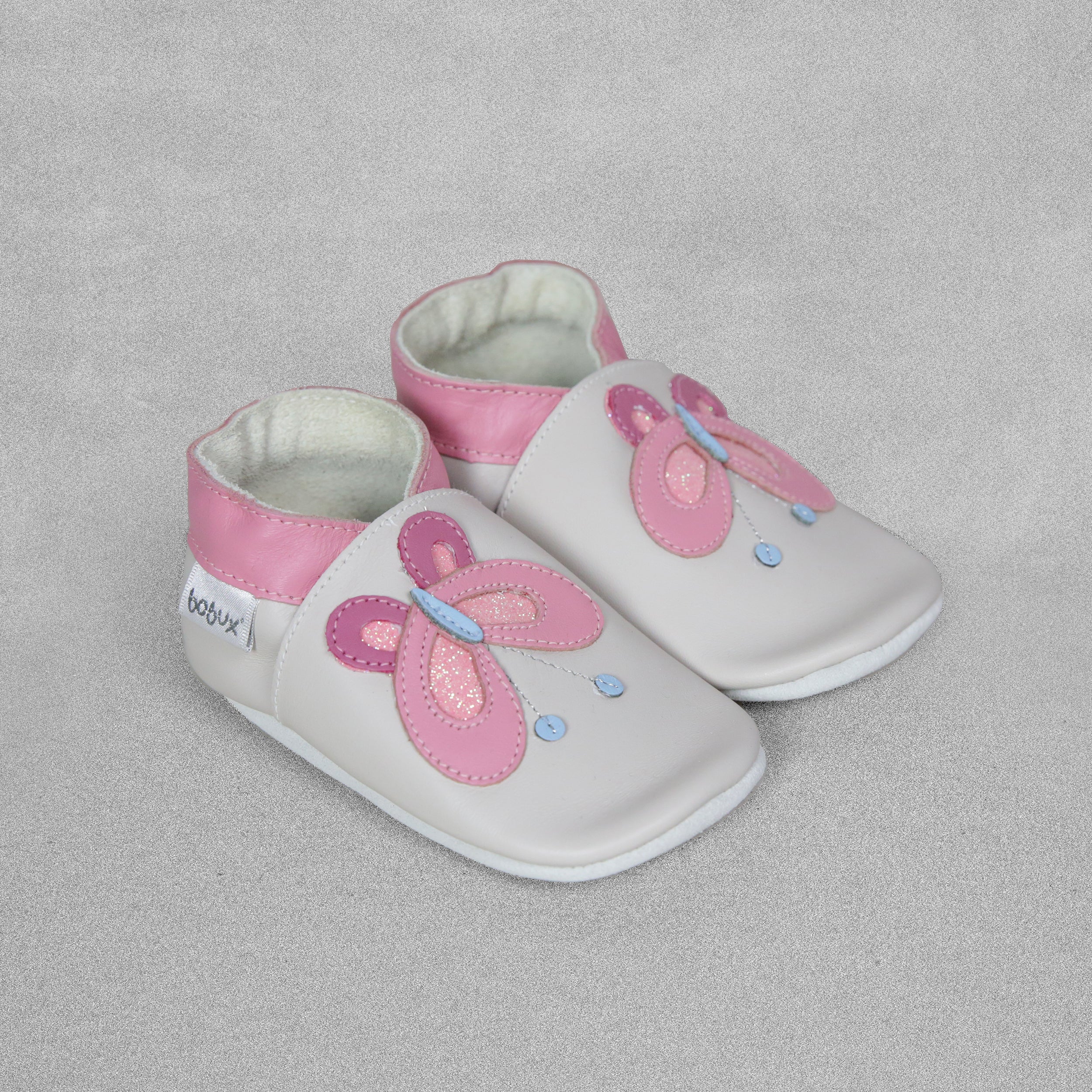 Bobux Soft Sole Baby Shoe 'Milk Butterfly' - Large /15-21 Months