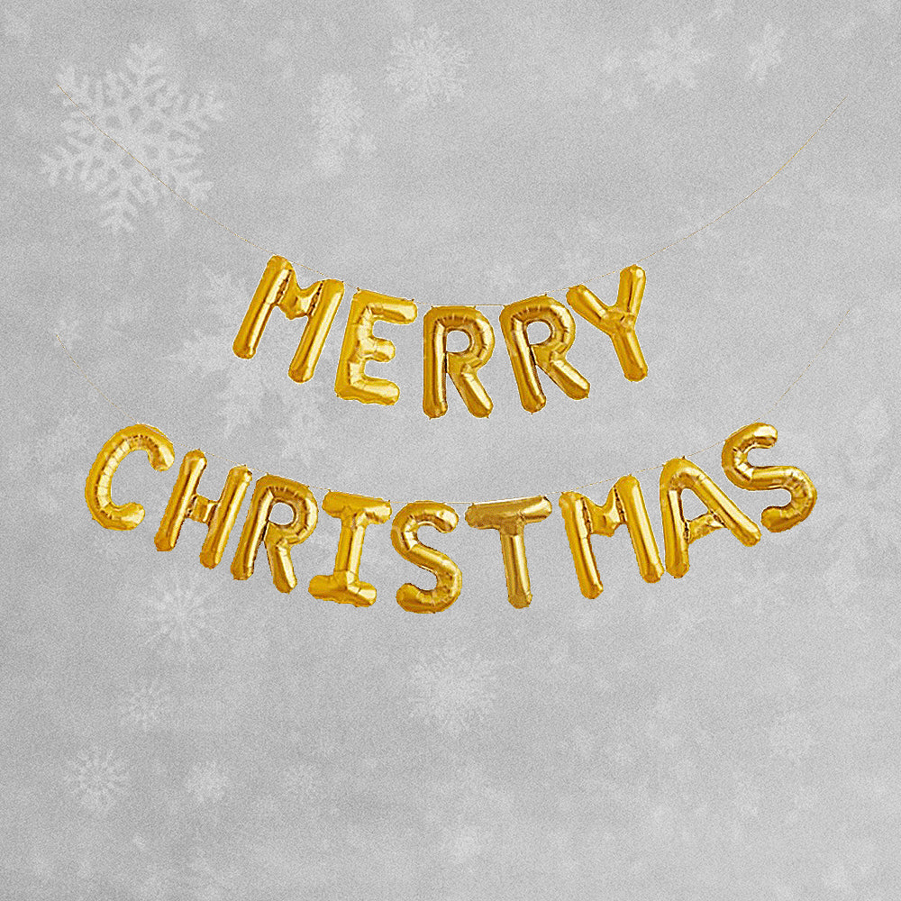 Merry Christmas Balloon Banner