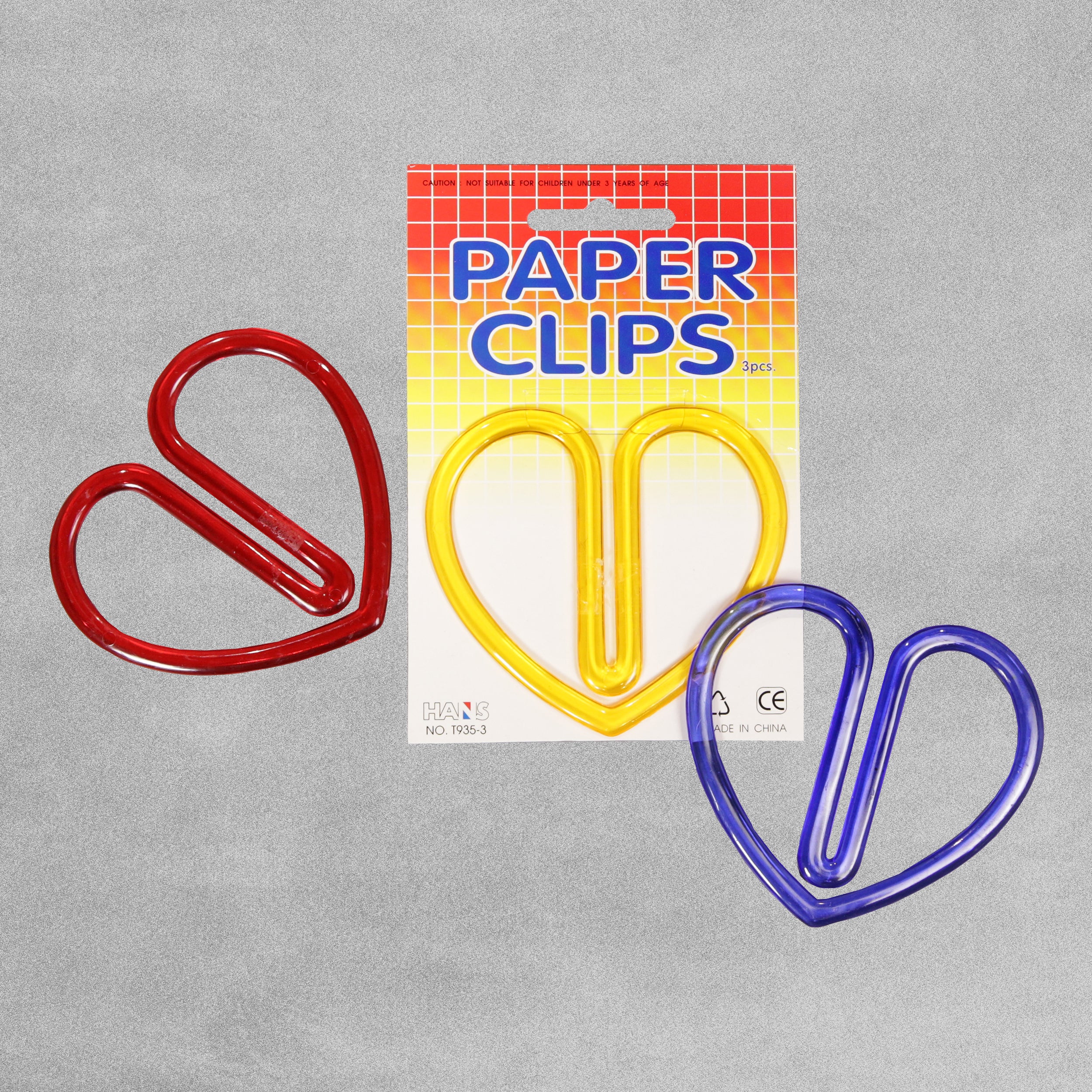 Jumbo Heart Paper Clips - Pack of 3