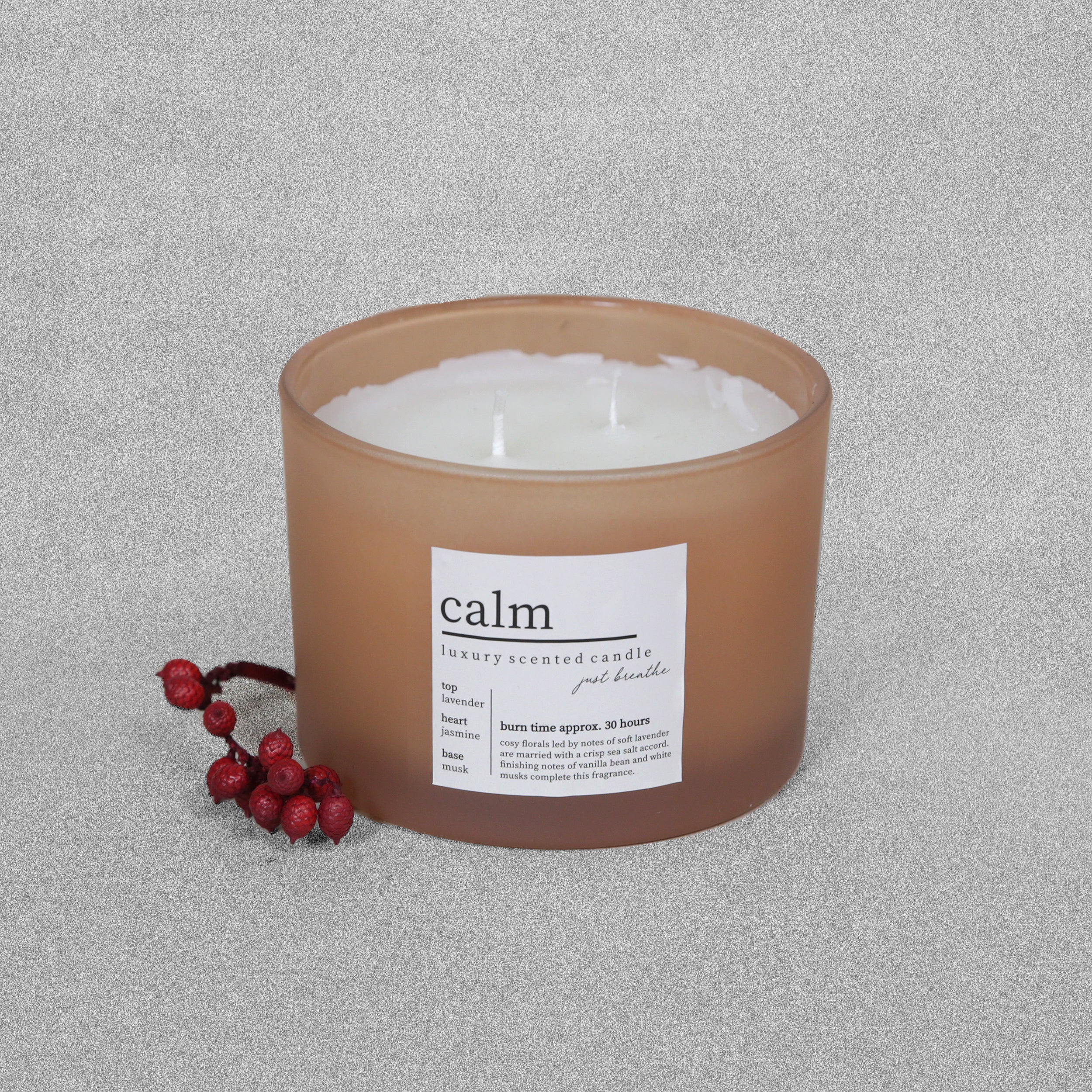 Calm Luxury Scented Glass Candle 335g