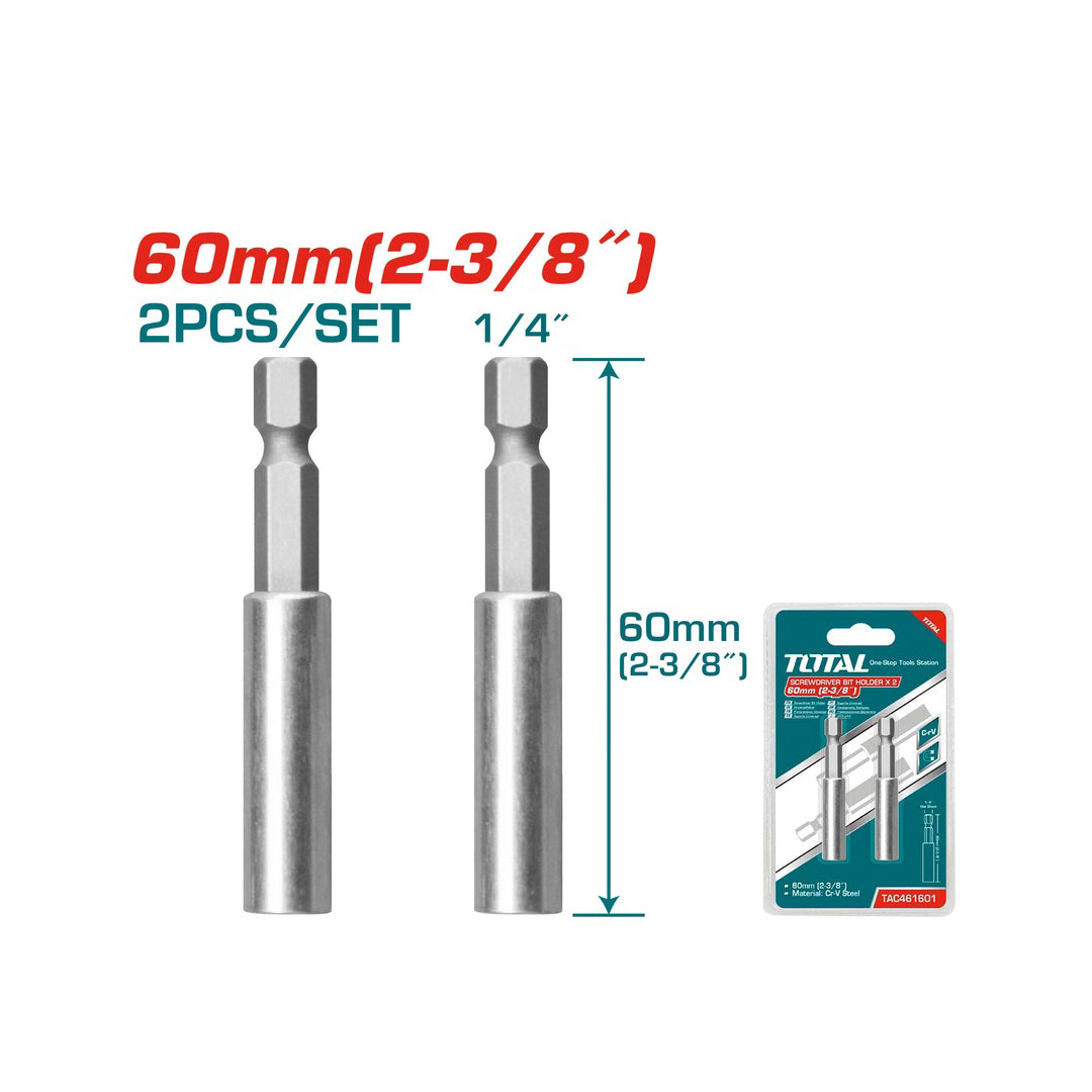 Total Screwdriver Bit Holder Set of 2 - TAC461601