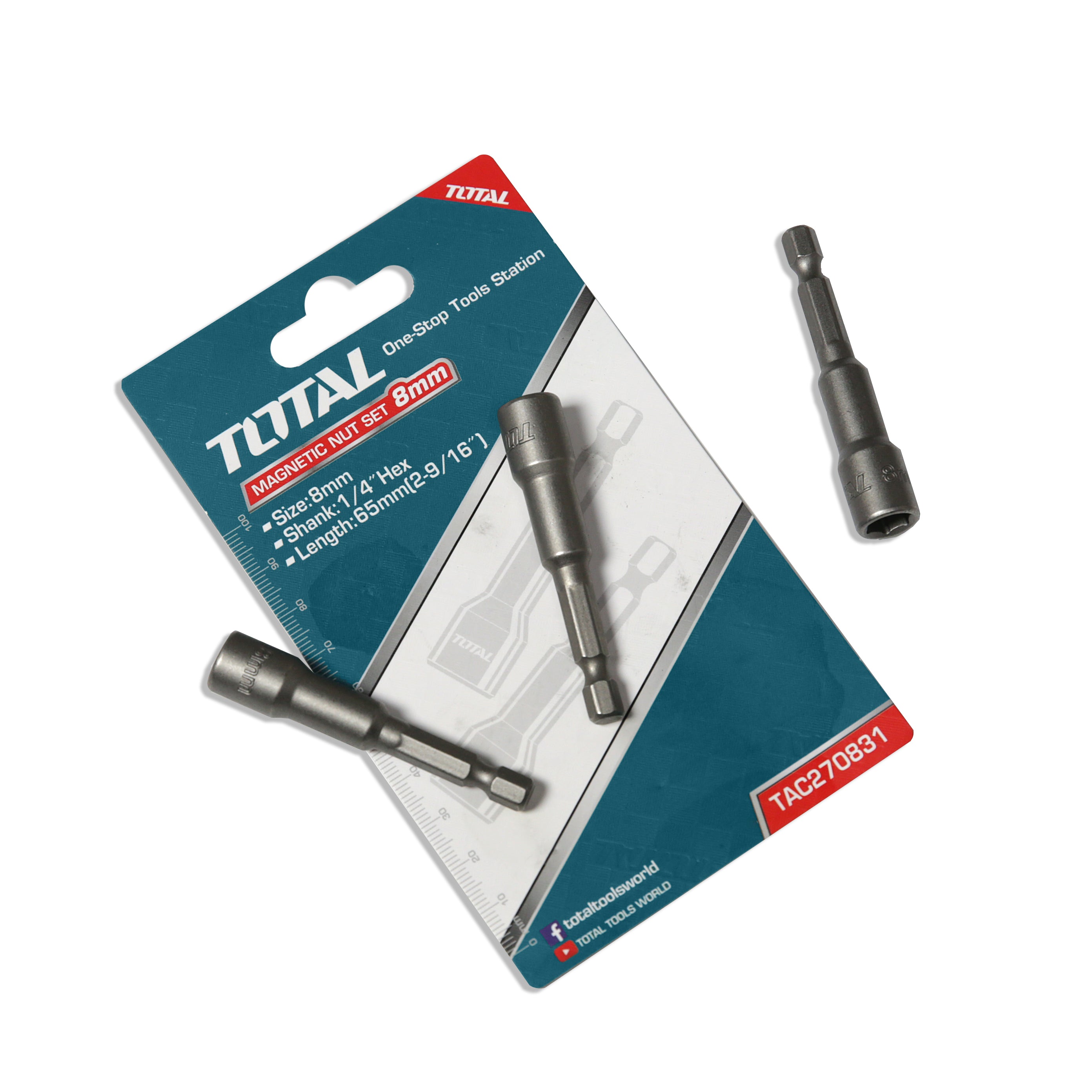 Total 3pc Magnetic Nut Set 8mm - TAC270831
