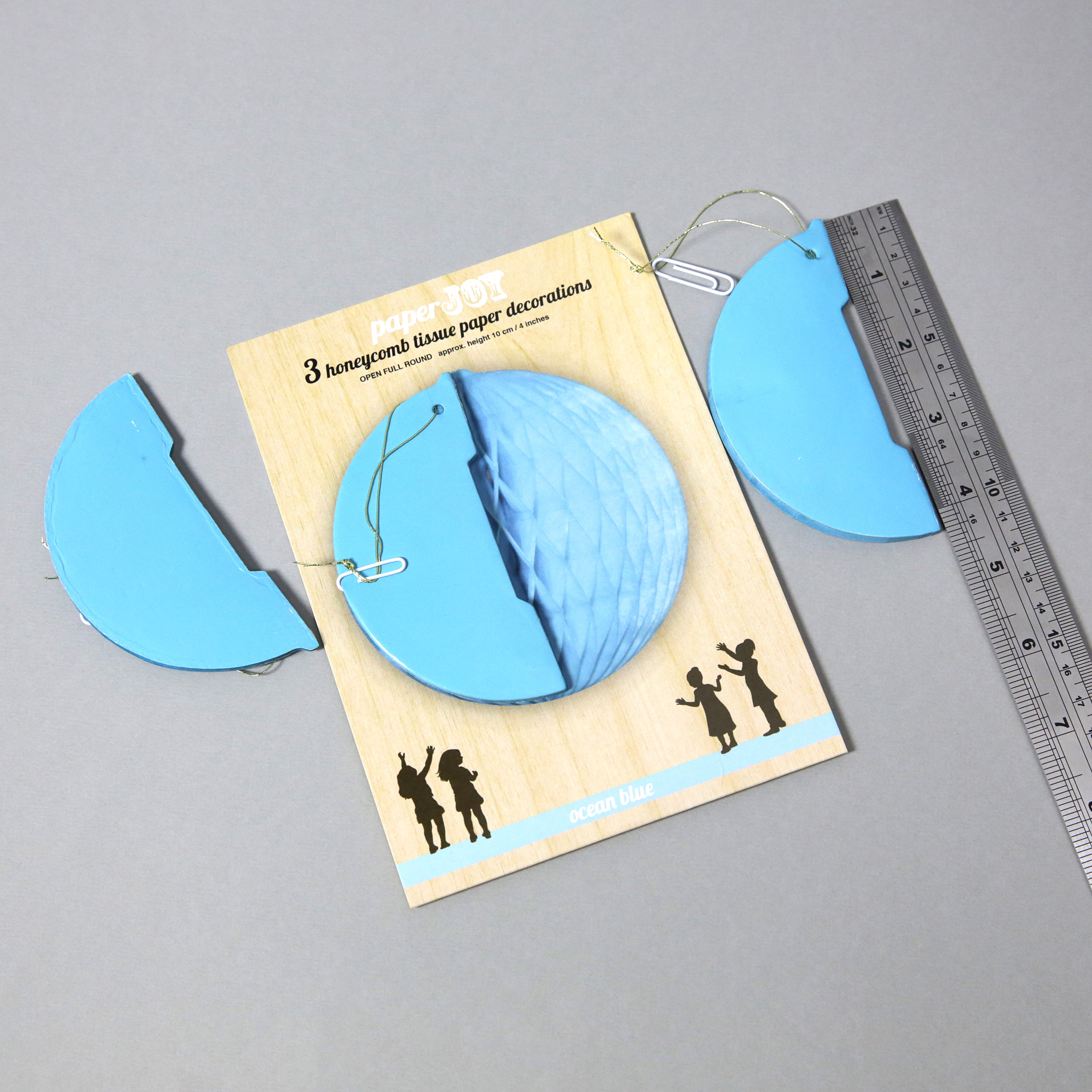 Pack of 3 'Paper Joy' Honeycomb Paper Party Decorations - small