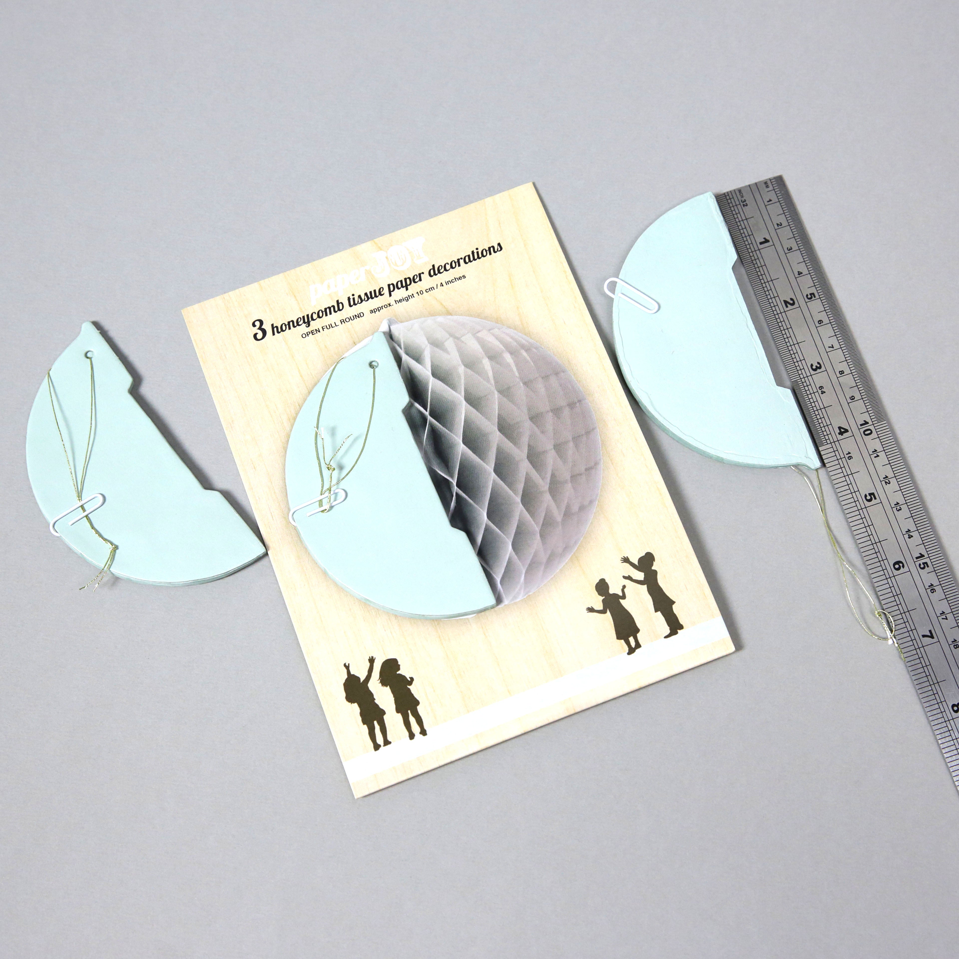 Pack of 3 'Paper Joy' Honeycomb Paper Party Decorations - small