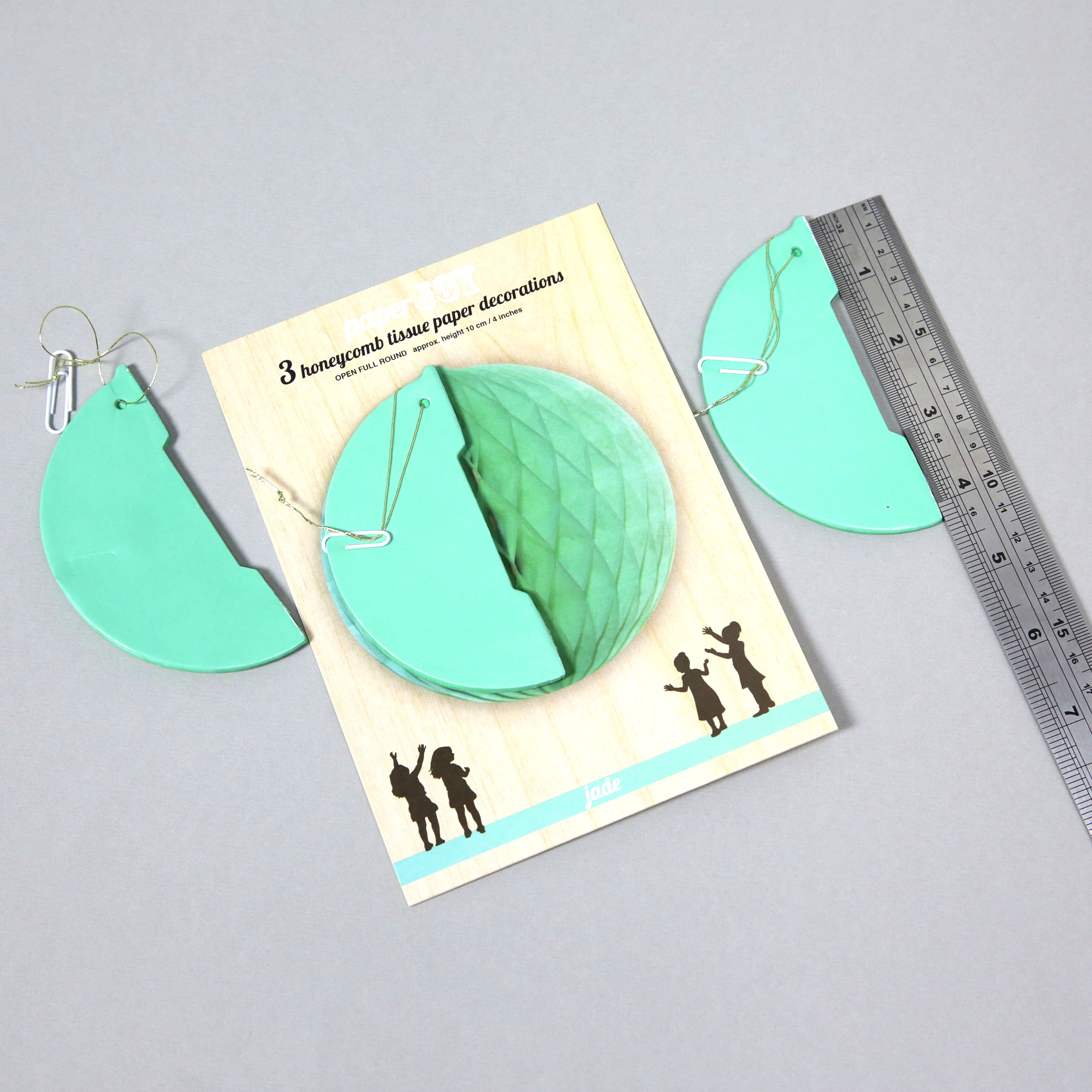 Pack of 3 'Paper Joy' Honeycomb Paper Party Decorations - small