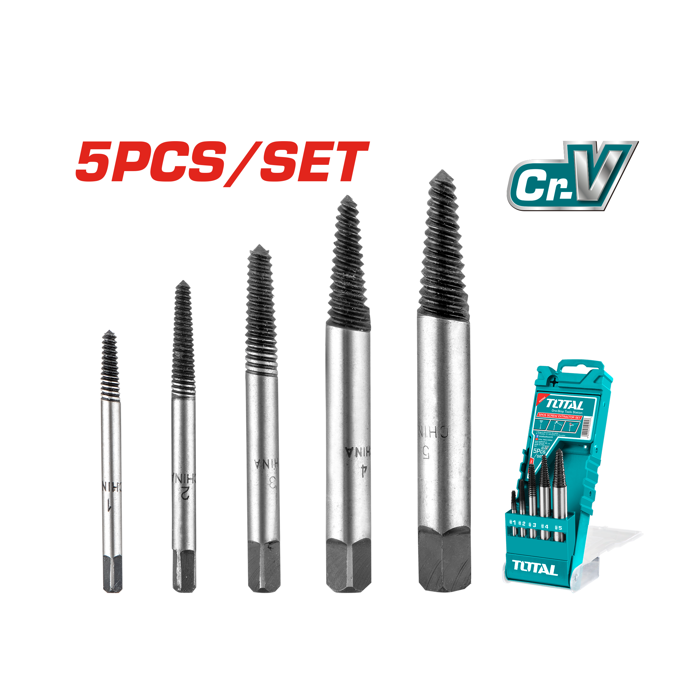 Total Screw Extractor Set - 5pcs - TACSE0056