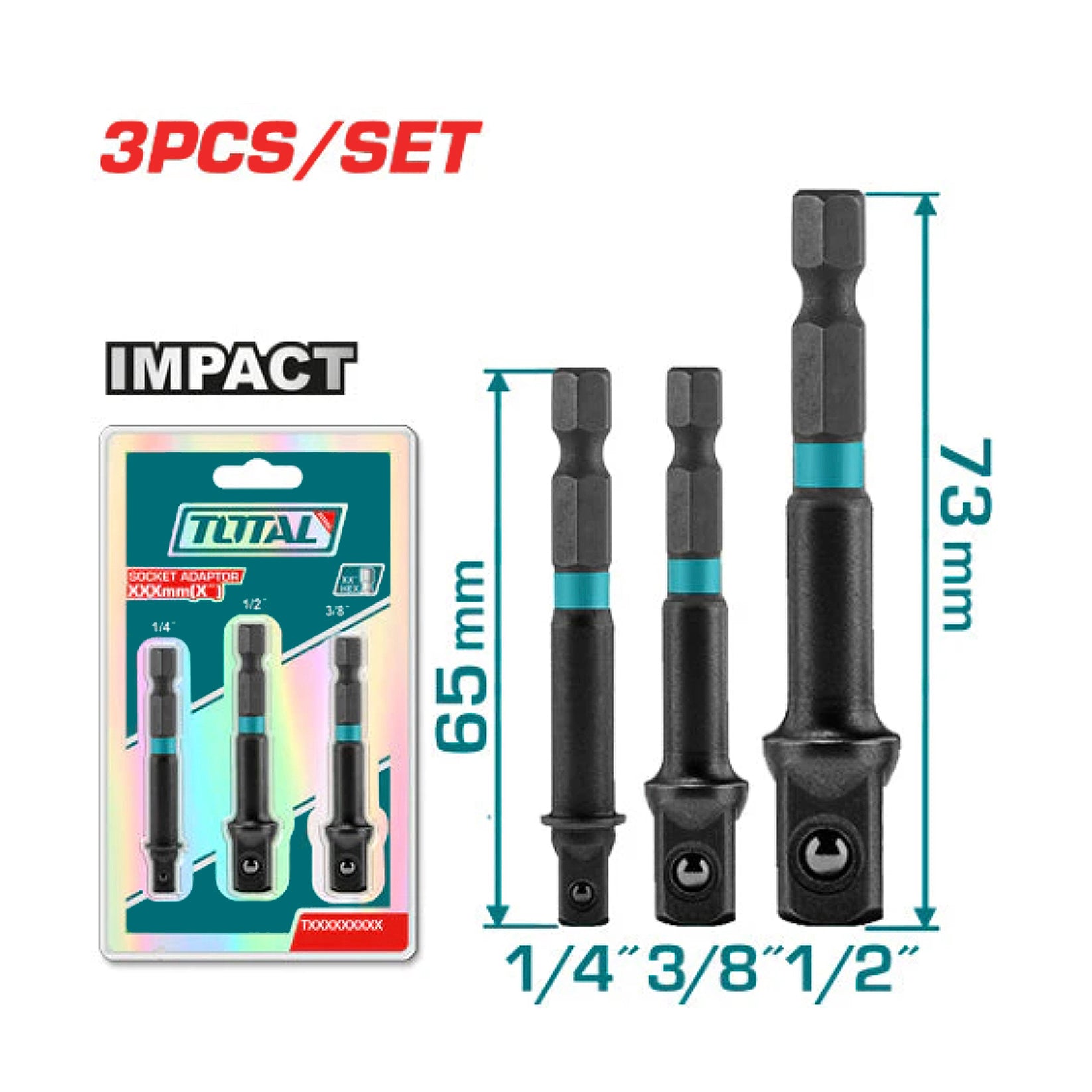 Total 3pc Socket Adaptor Set - TAC273651