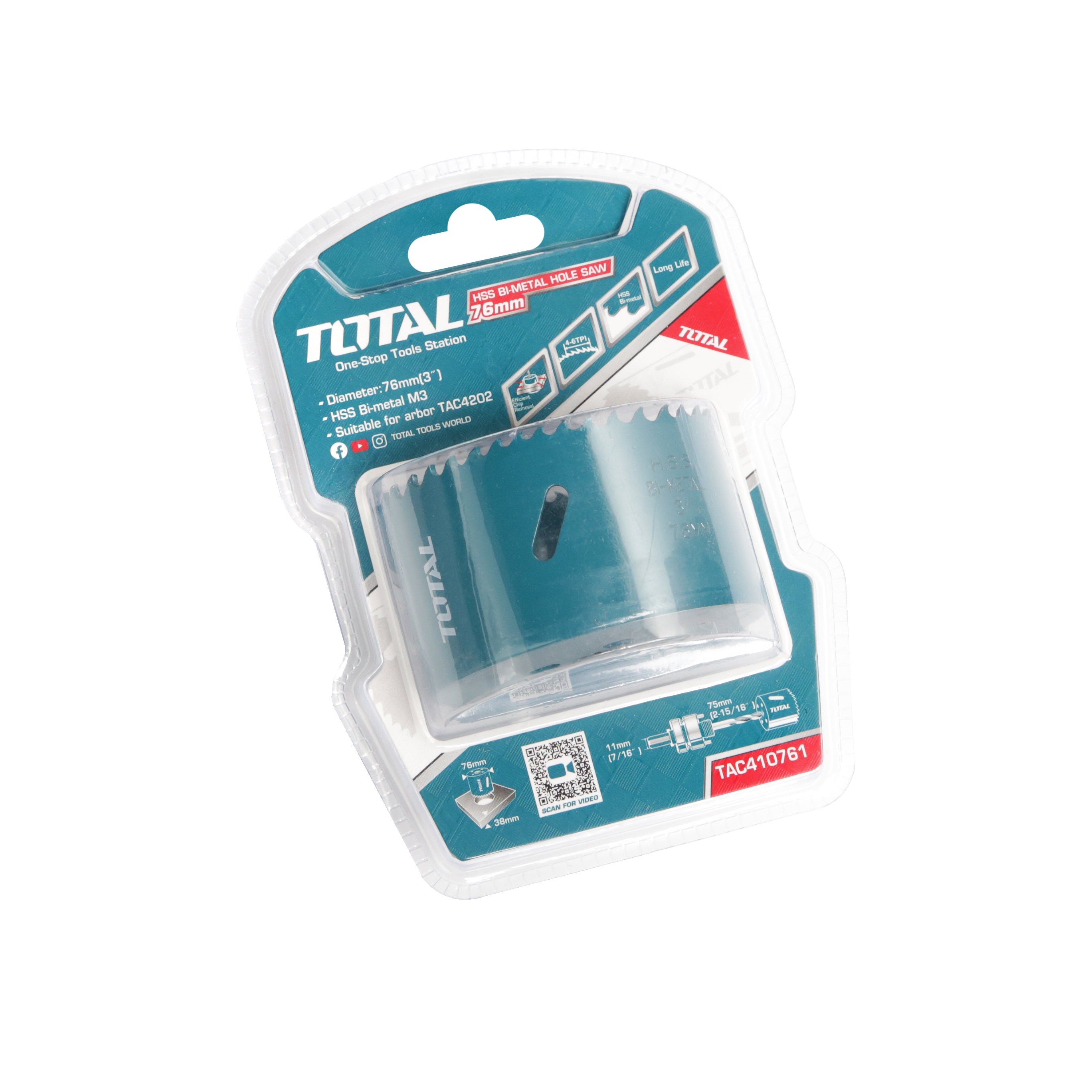 Total HSS Bi-Metal Hole Saw - 64mm - TAC410641