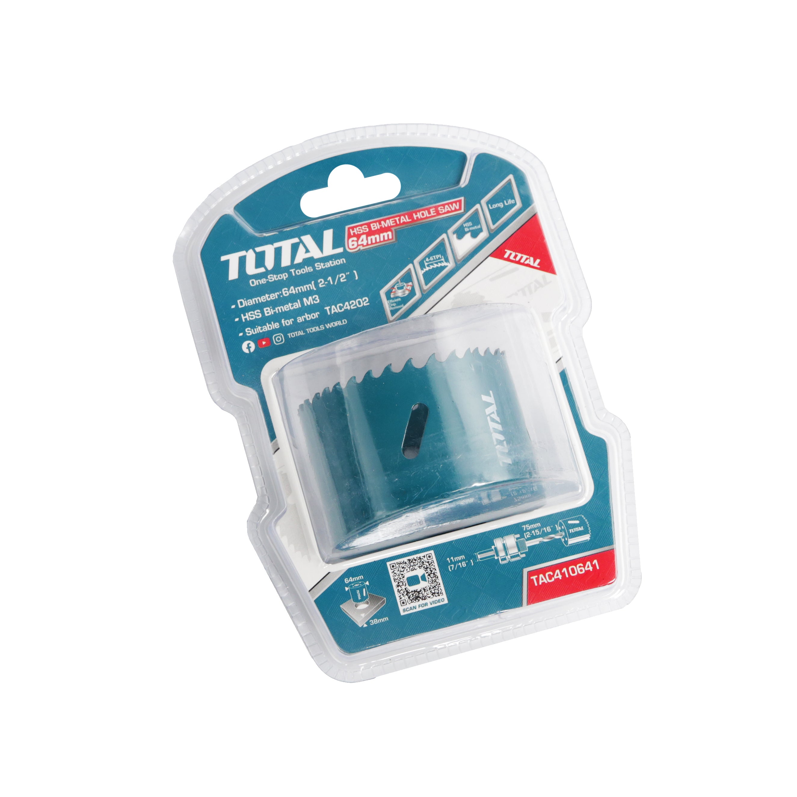 Total HSS Bi-Metal Hole Saw - 76mm - TAC410761