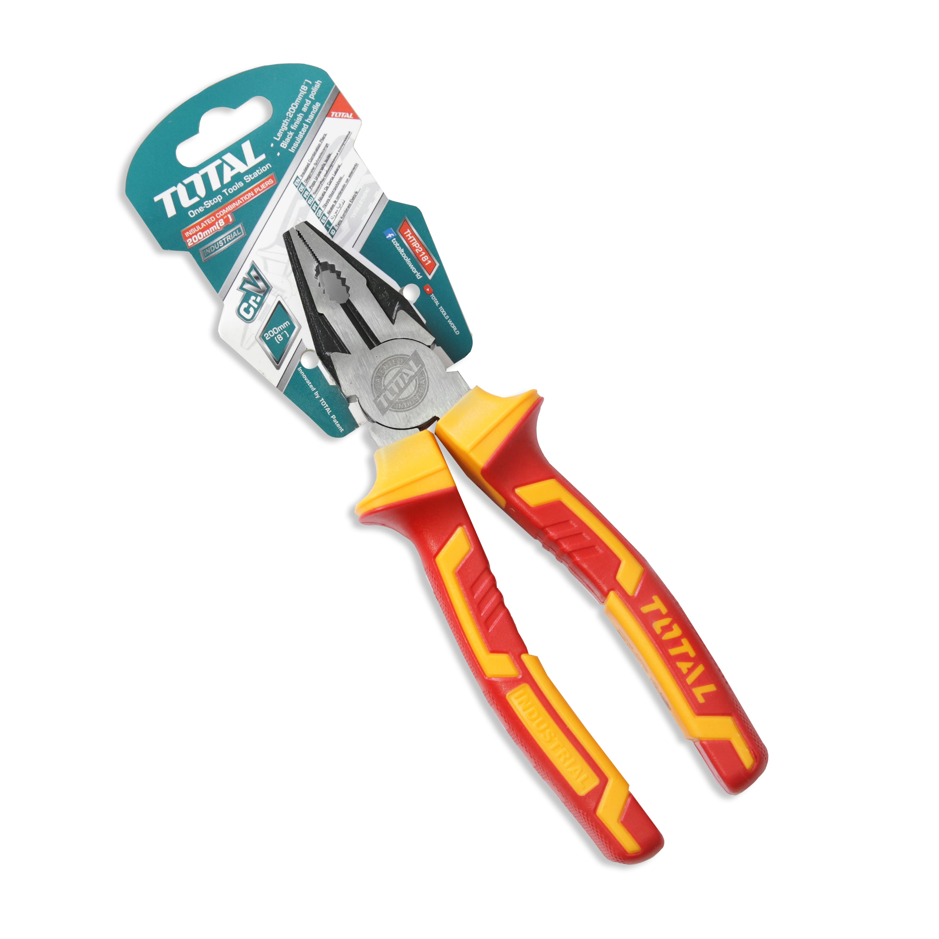 Total Insulated Combination Pliers 200mm 8" THTIP2181