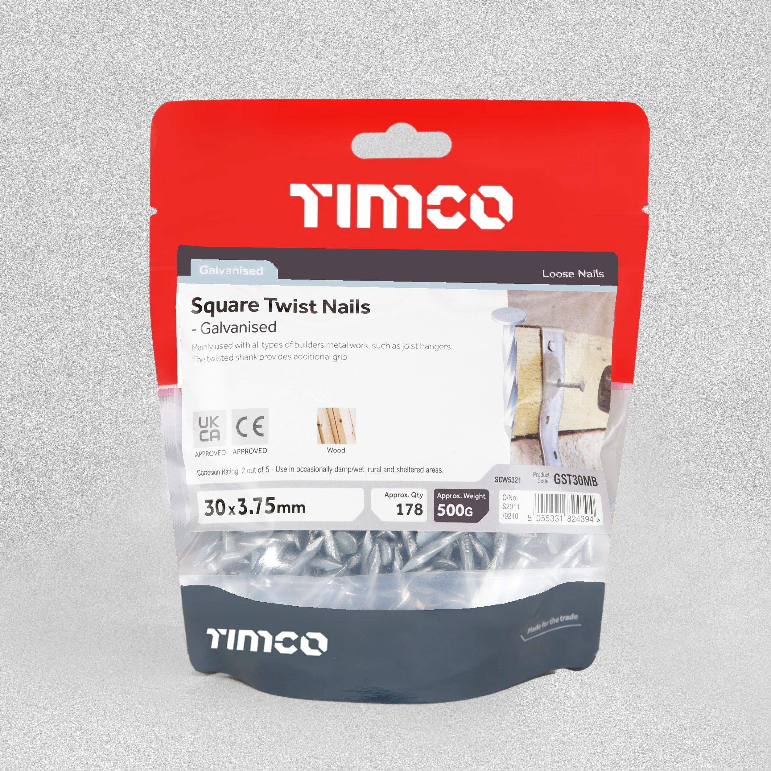 Timco Galvanised Square Twist Nails