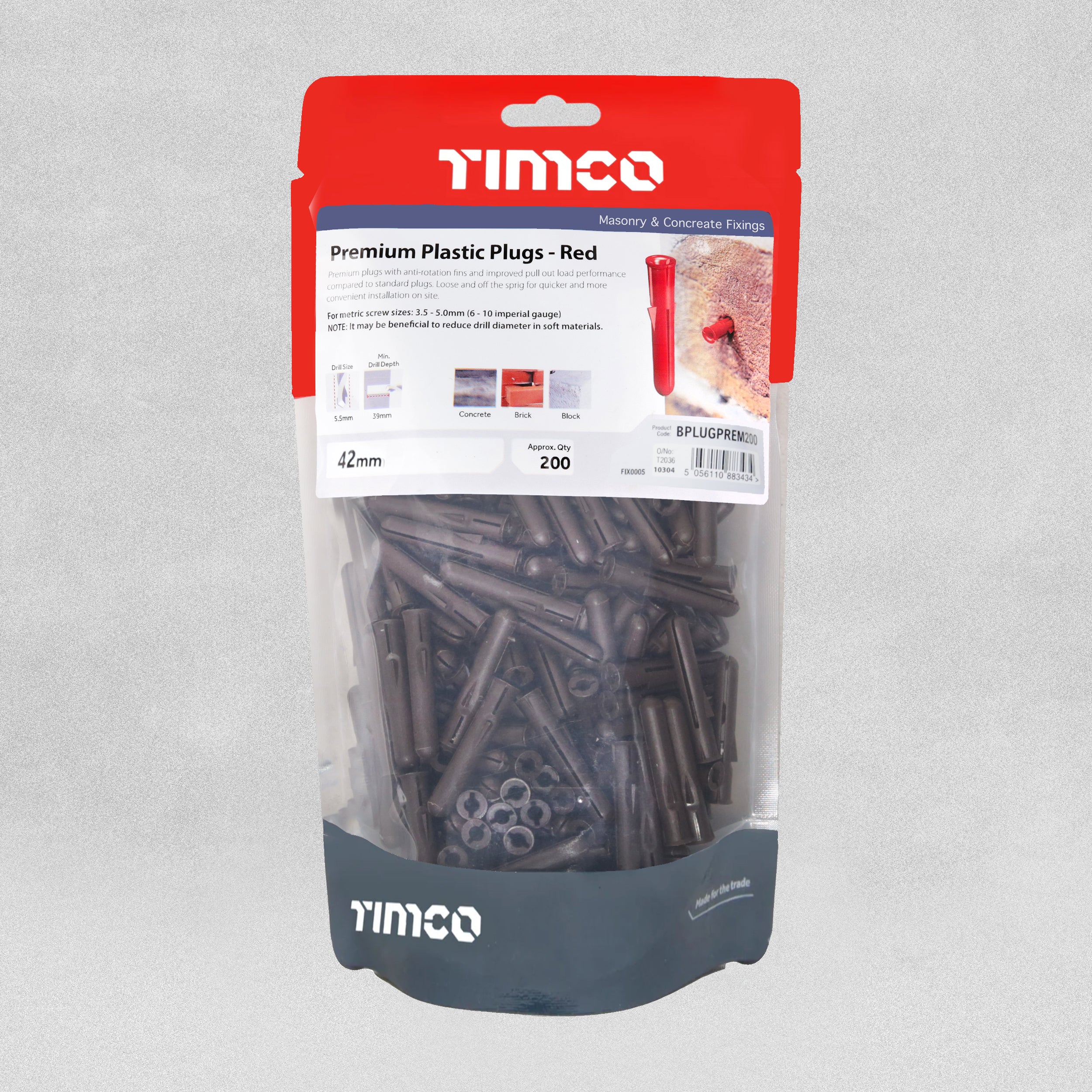 Timco Premium Plastic Plugs - Brown