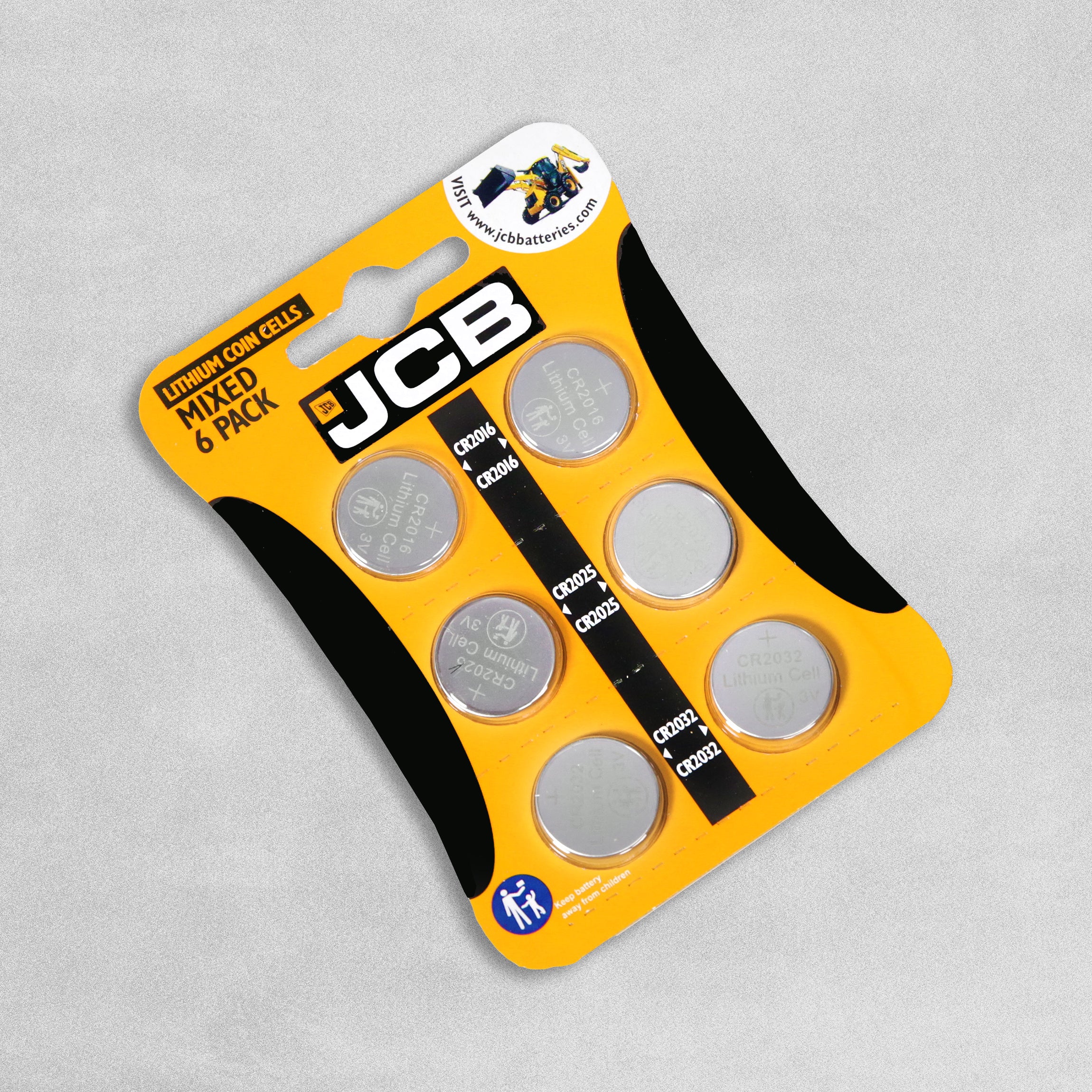 JCB Lithium Coin Cell Batteries - Mixed Pack of 6