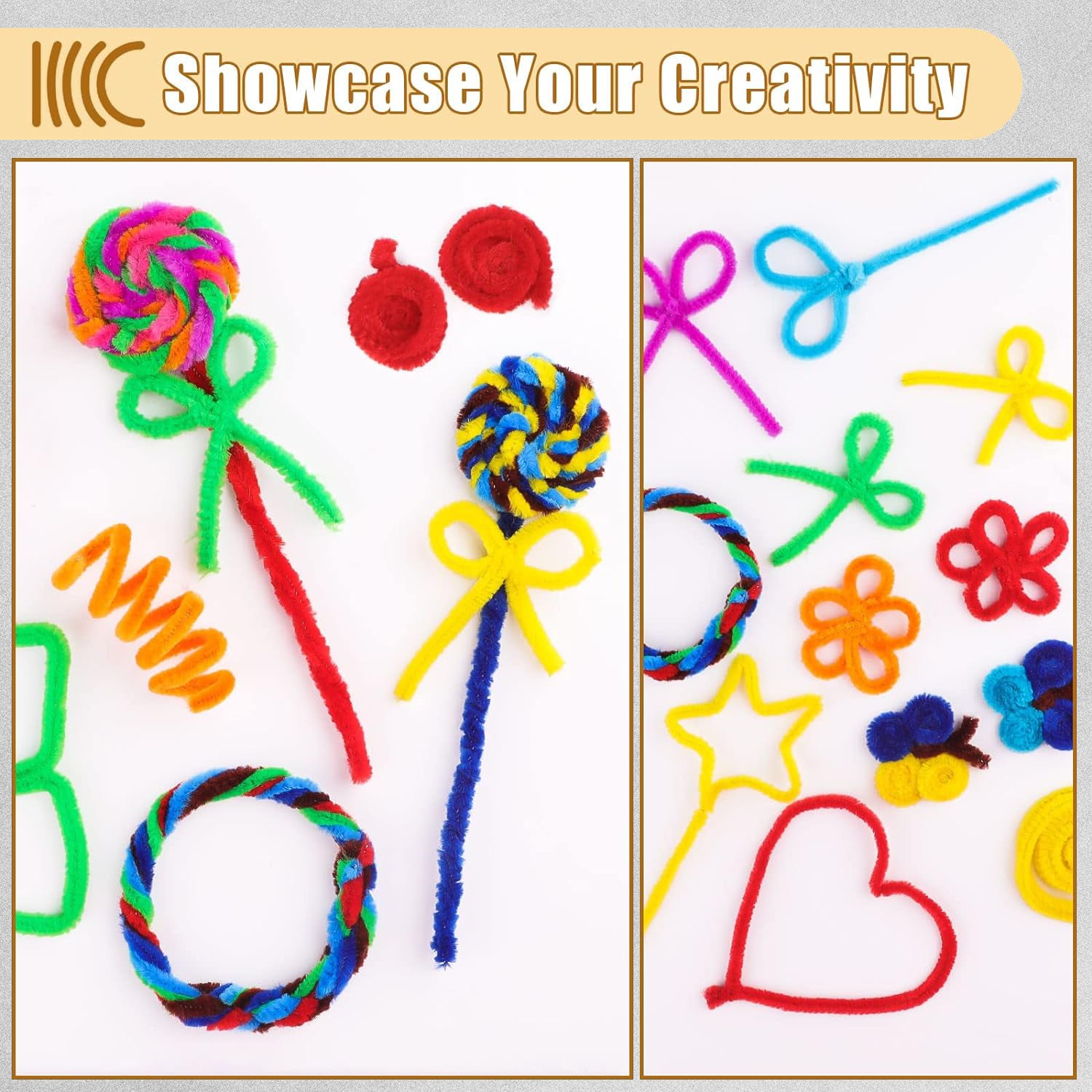 Craft Pipe Cleaners - Assorted Pack of 1000