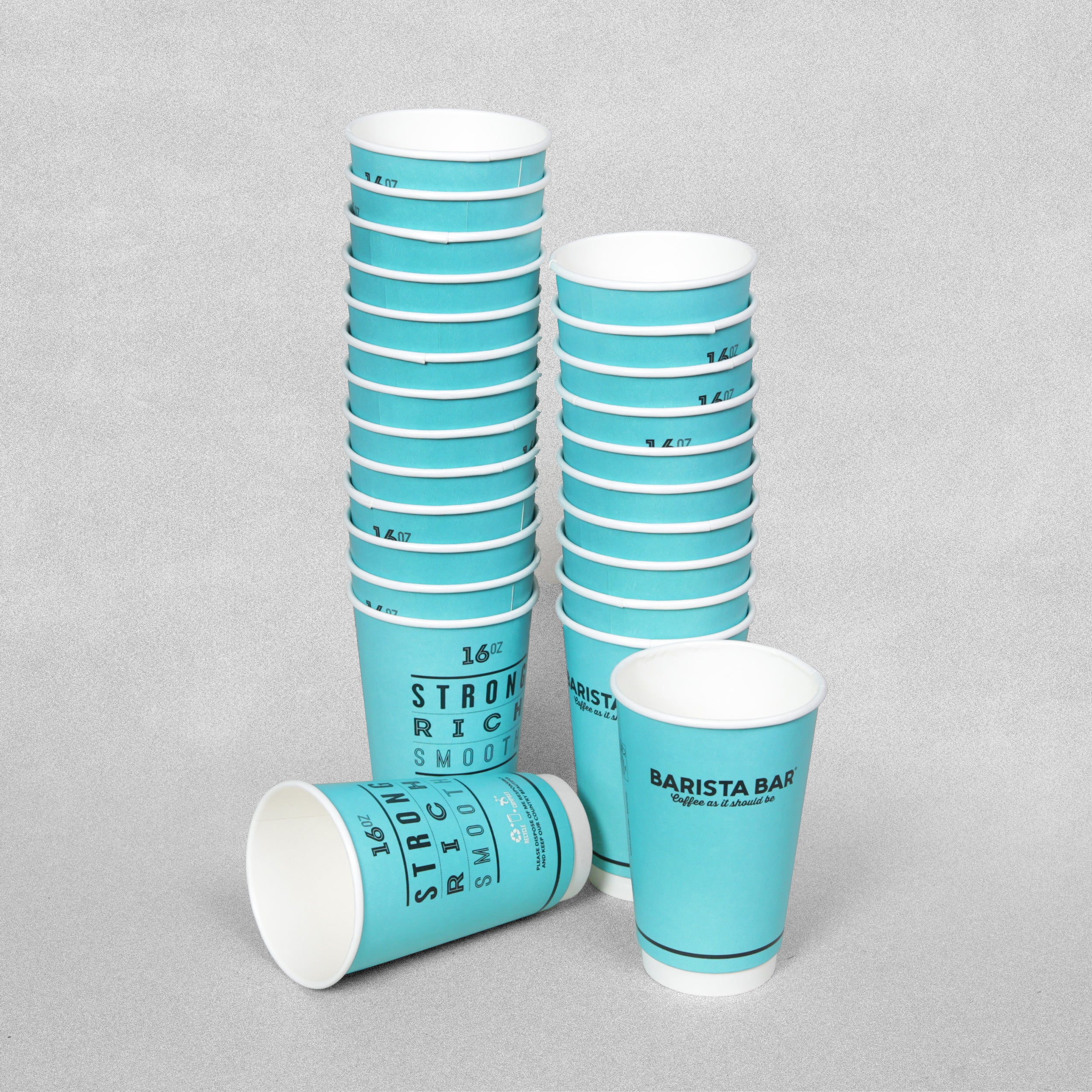 Barista Double Wall Plastic Free Paper Cups 16oz 25 pack