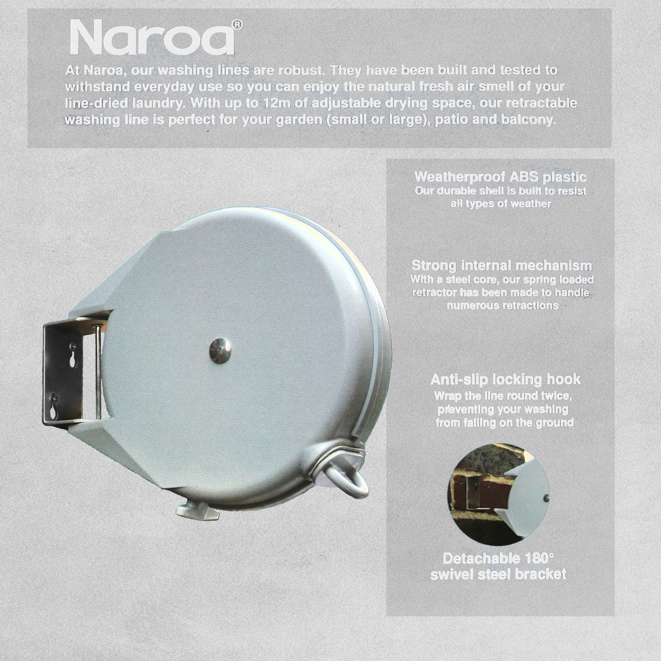 Retractable Clothes Line - 12m / 25kg