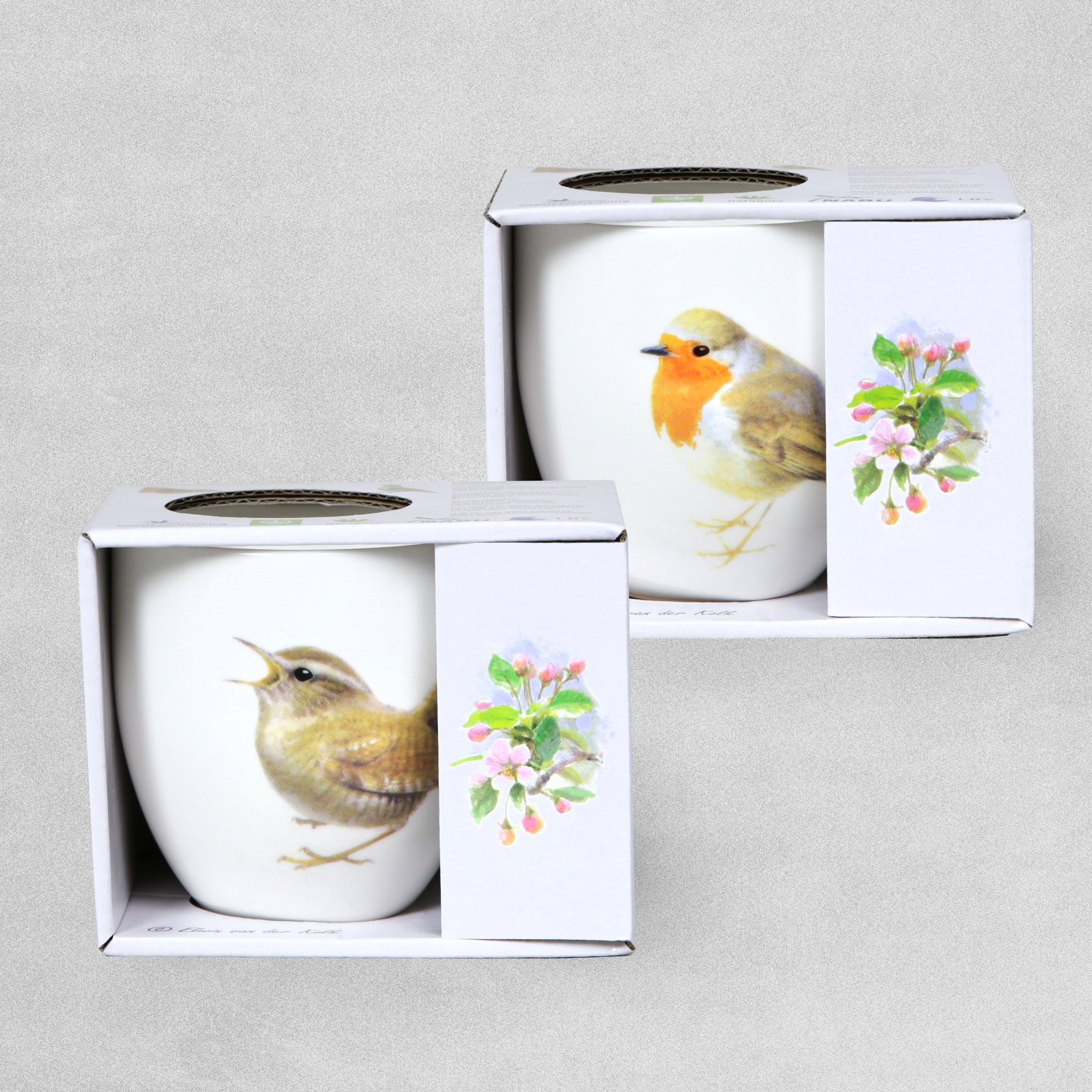 Porcelain Bird Mugs by Elwin van der Kolk