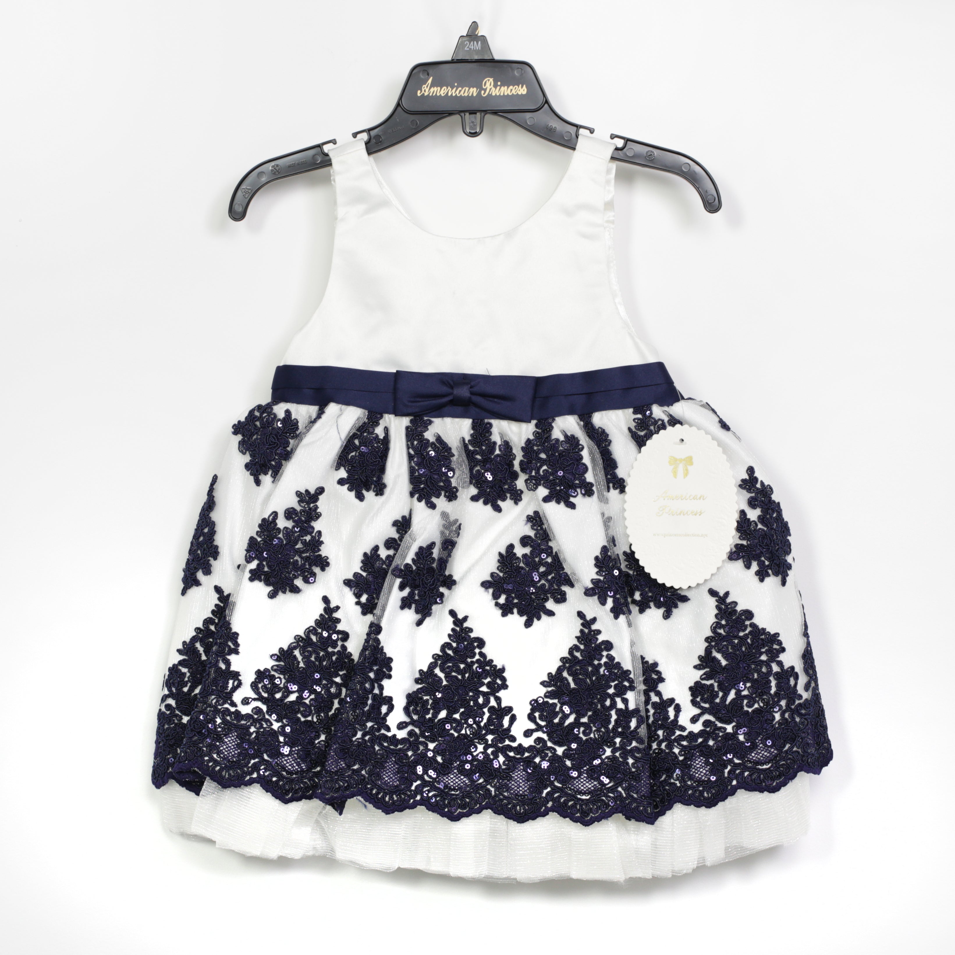 American Princess Dress - Blue Lace Decoration & Bow