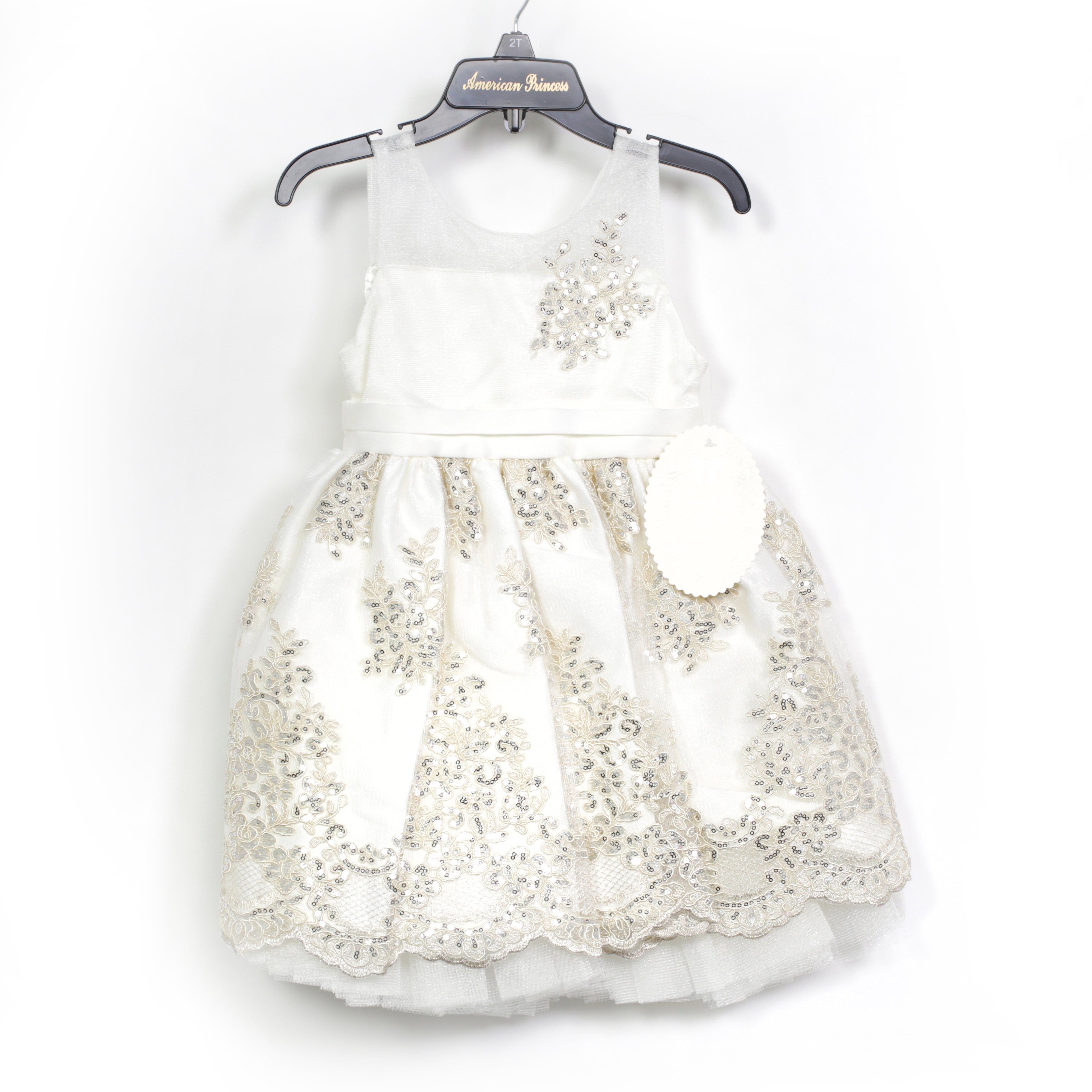 American Princess Ivory Dress - Embroidered Flowers