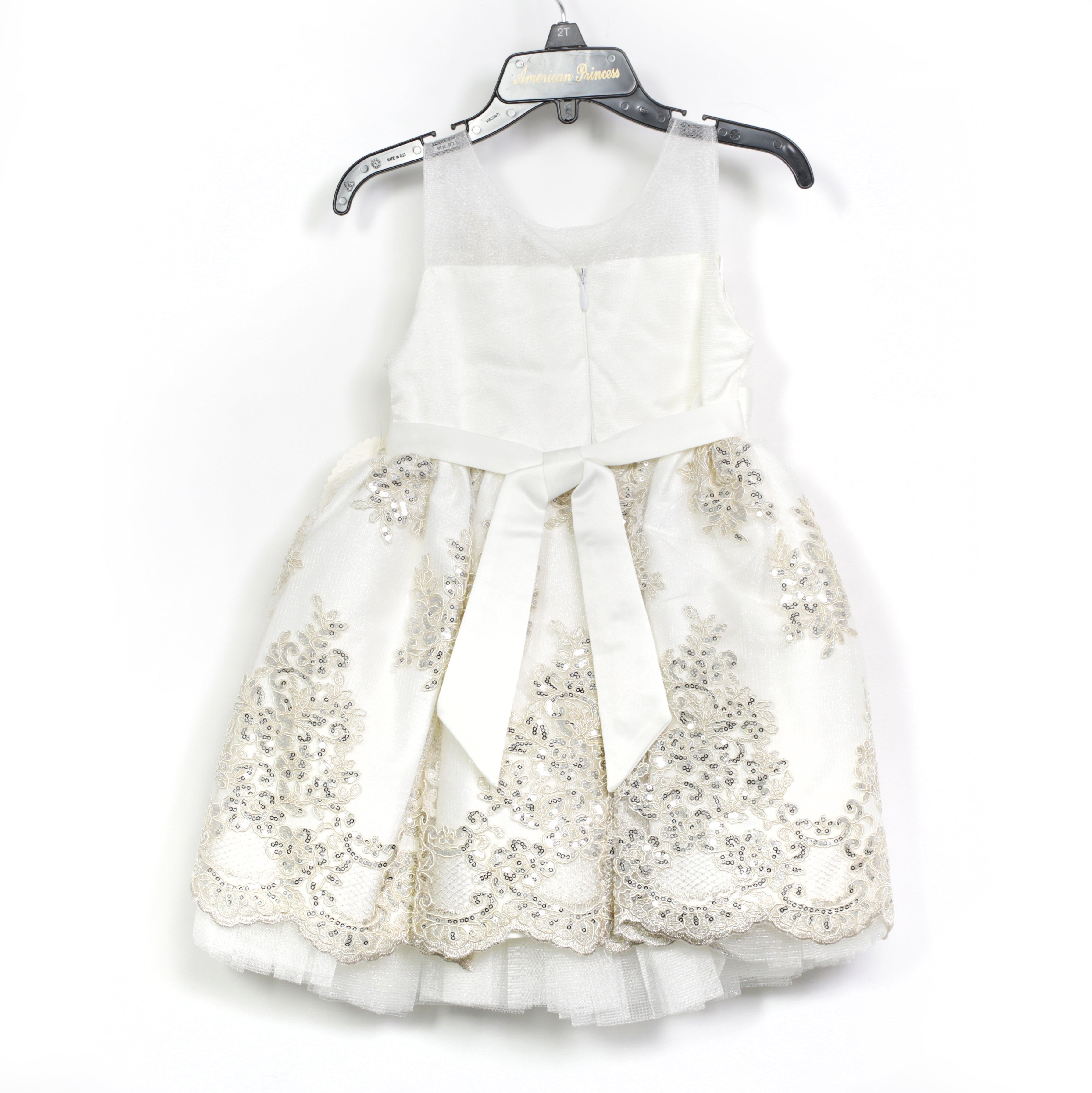 American Princess Ivory Dress - Embroidered Flowers