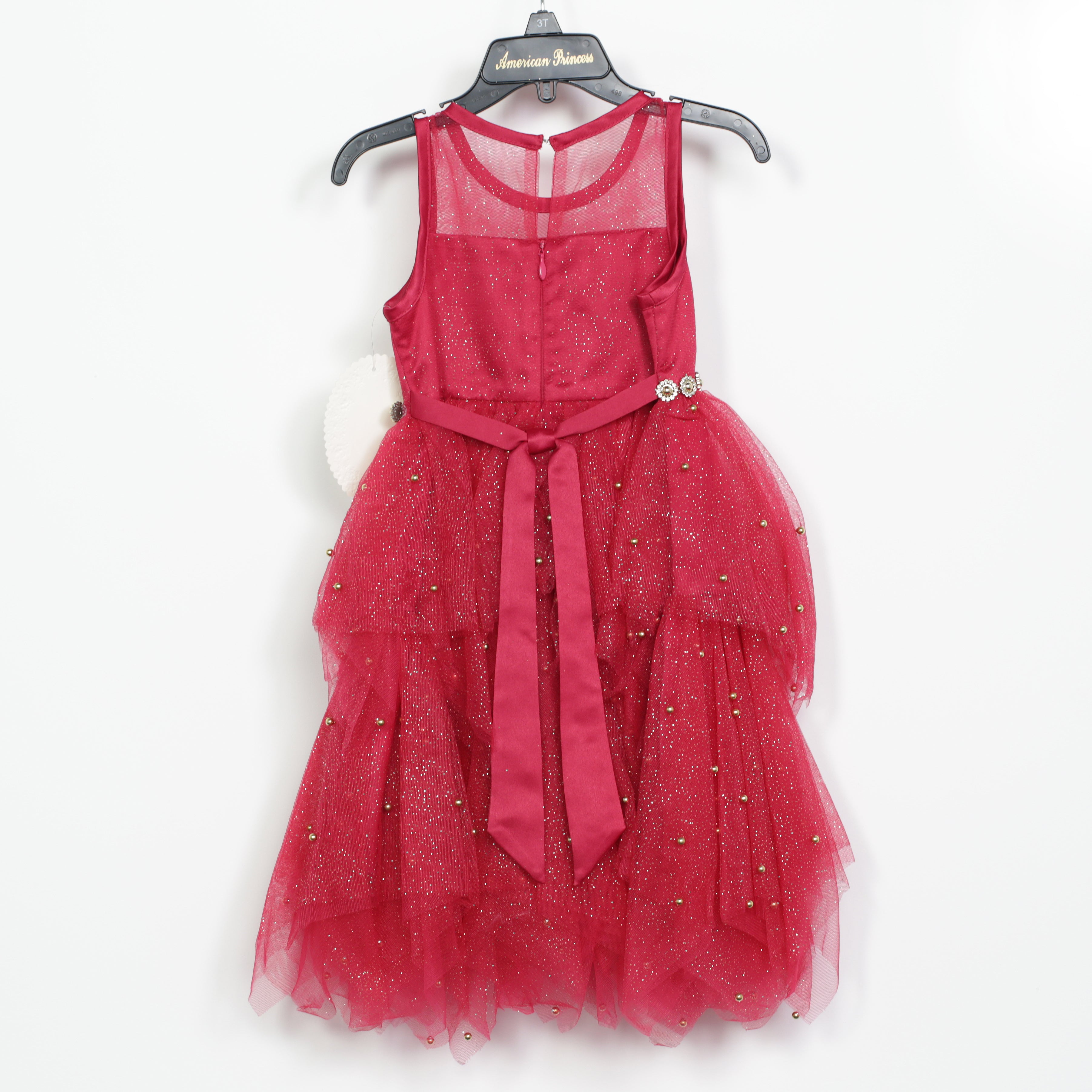 American Princess Red Dress - Gold Sparkles & Embellishments