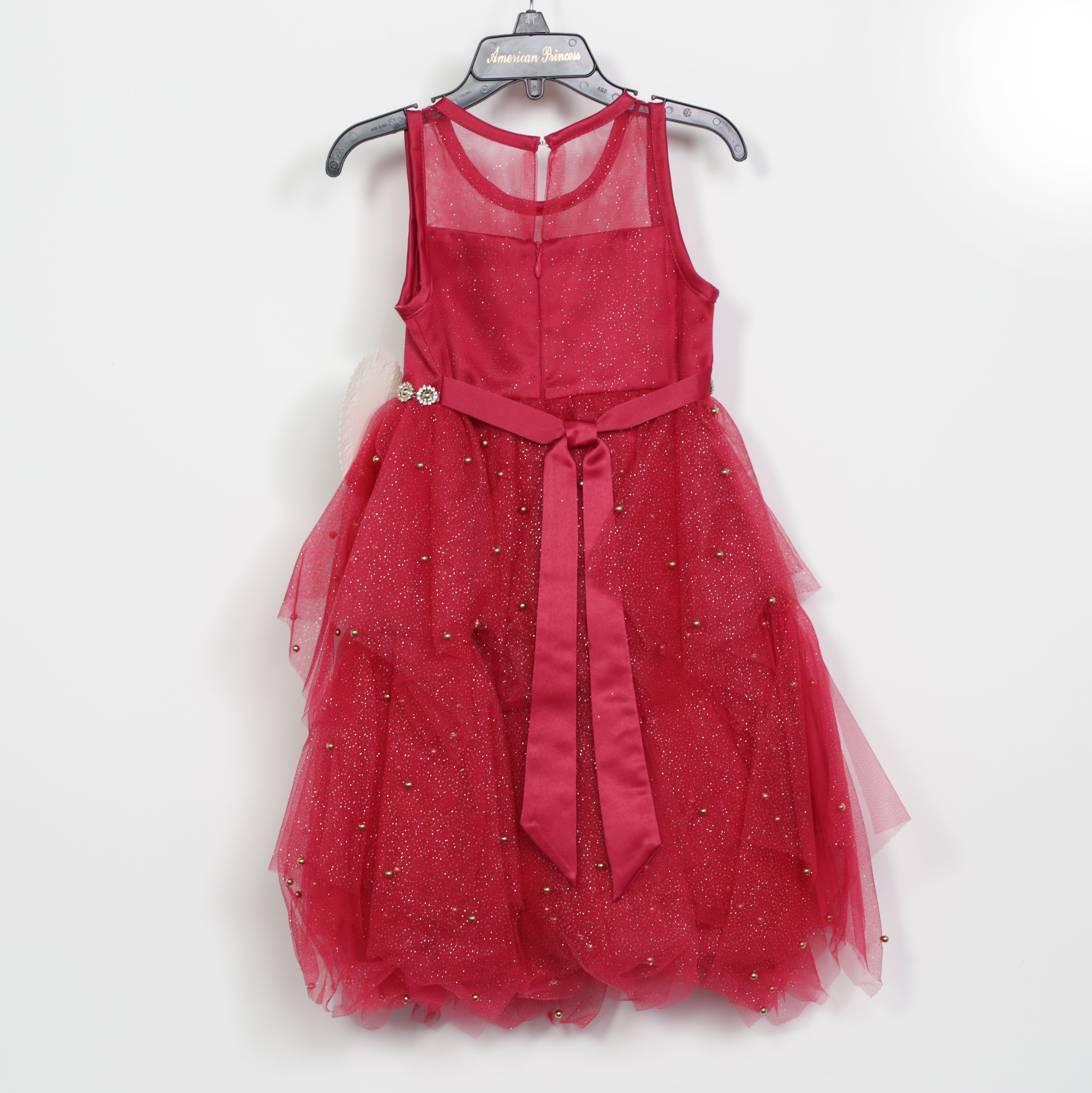 American Princess Red Dress - Gold Sparkles & Embellishments