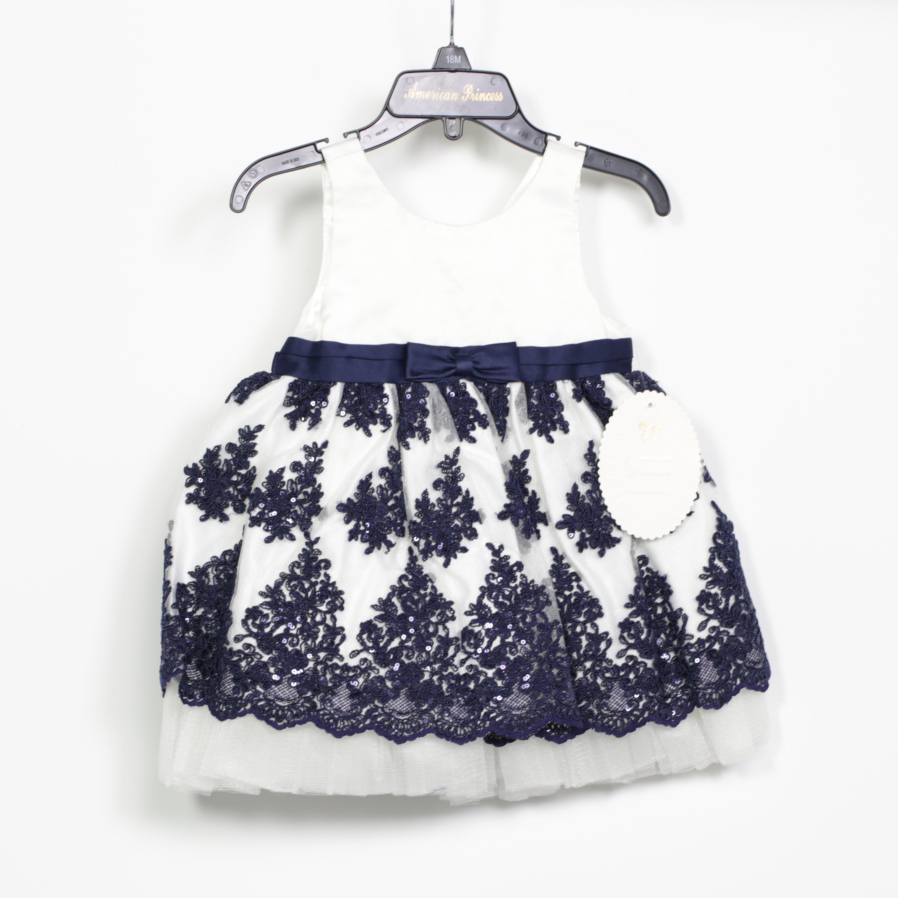 American Princess Dress - Blue Lace Decoration & Bow