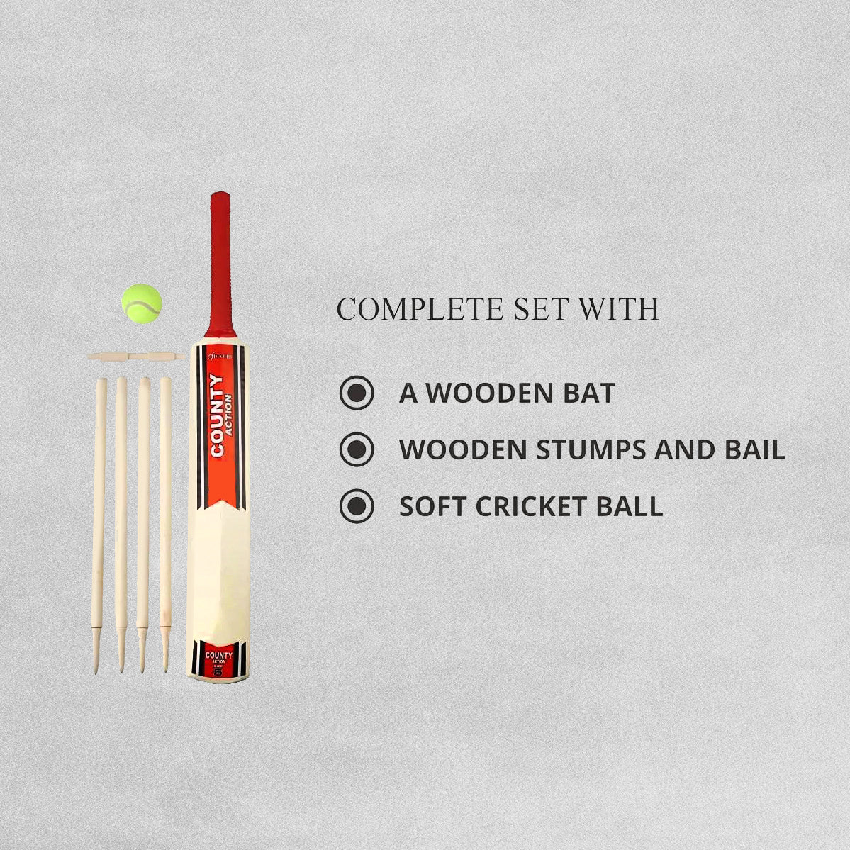 DIVCHI Cricket Set in Mesh Carry Bag - Size 3 for Ages 8-10 Years