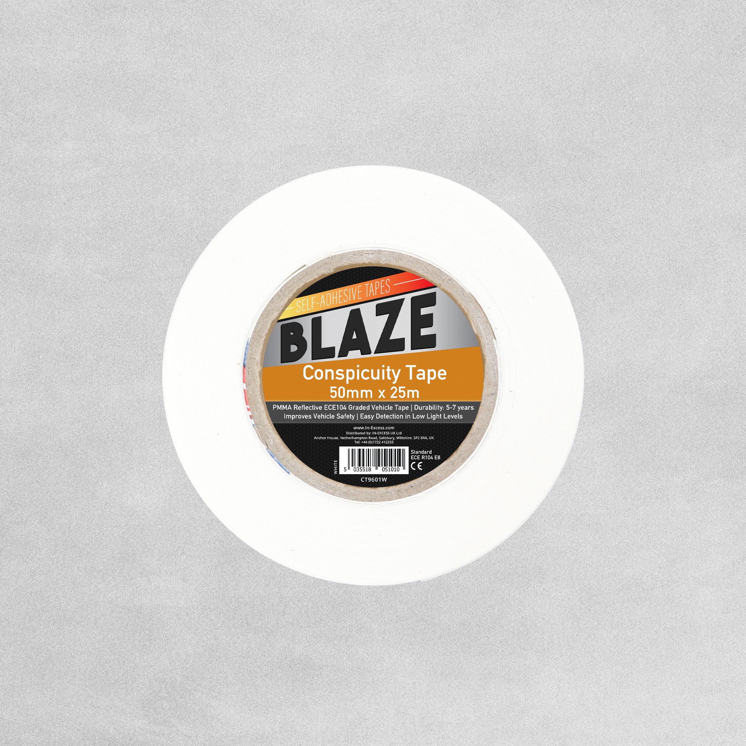 Blaze Vehicle Conspicuity Tape 50mm x 25m Roll - White
