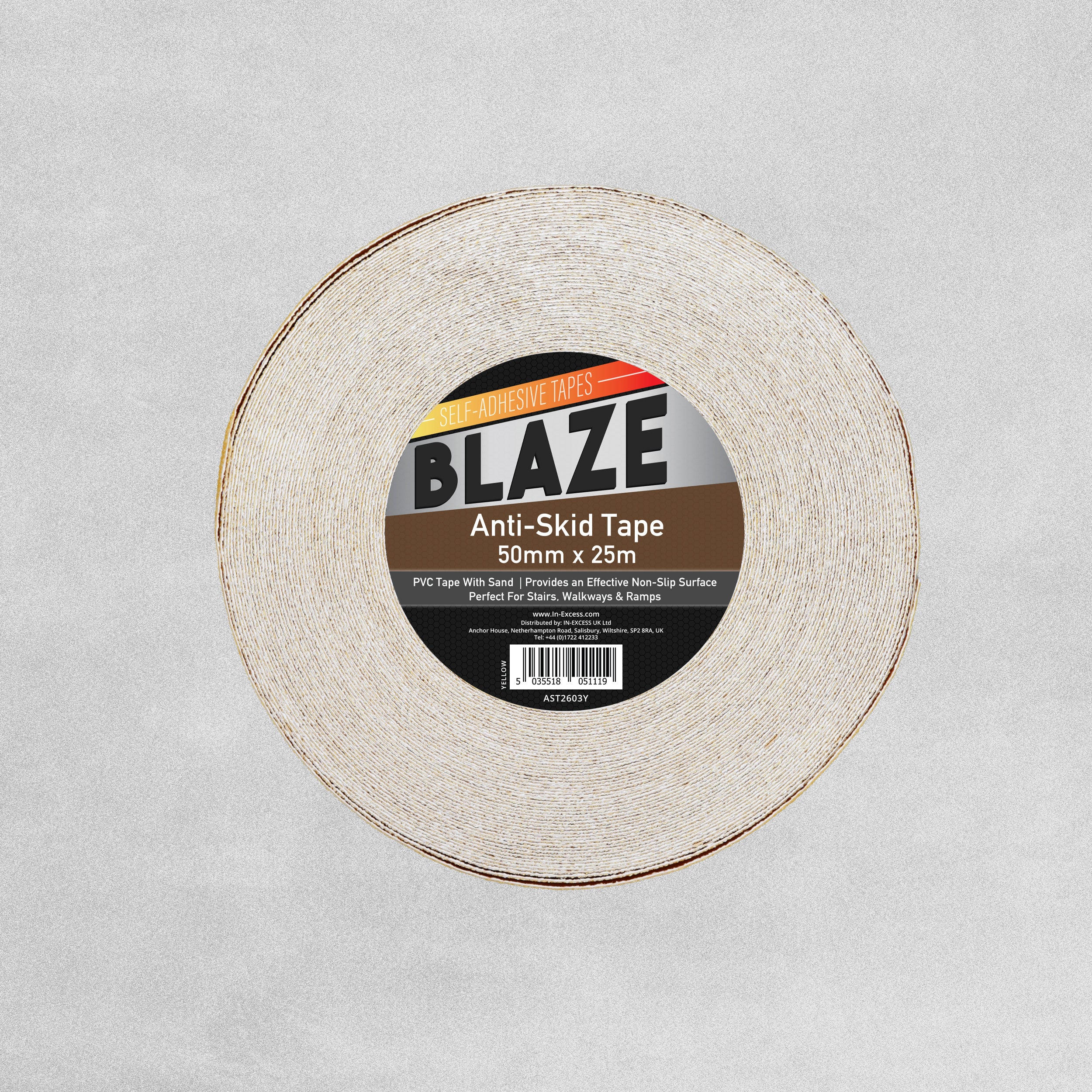 Blaze Anti-Skid Tape 50mm x 25m Roll - Yellow