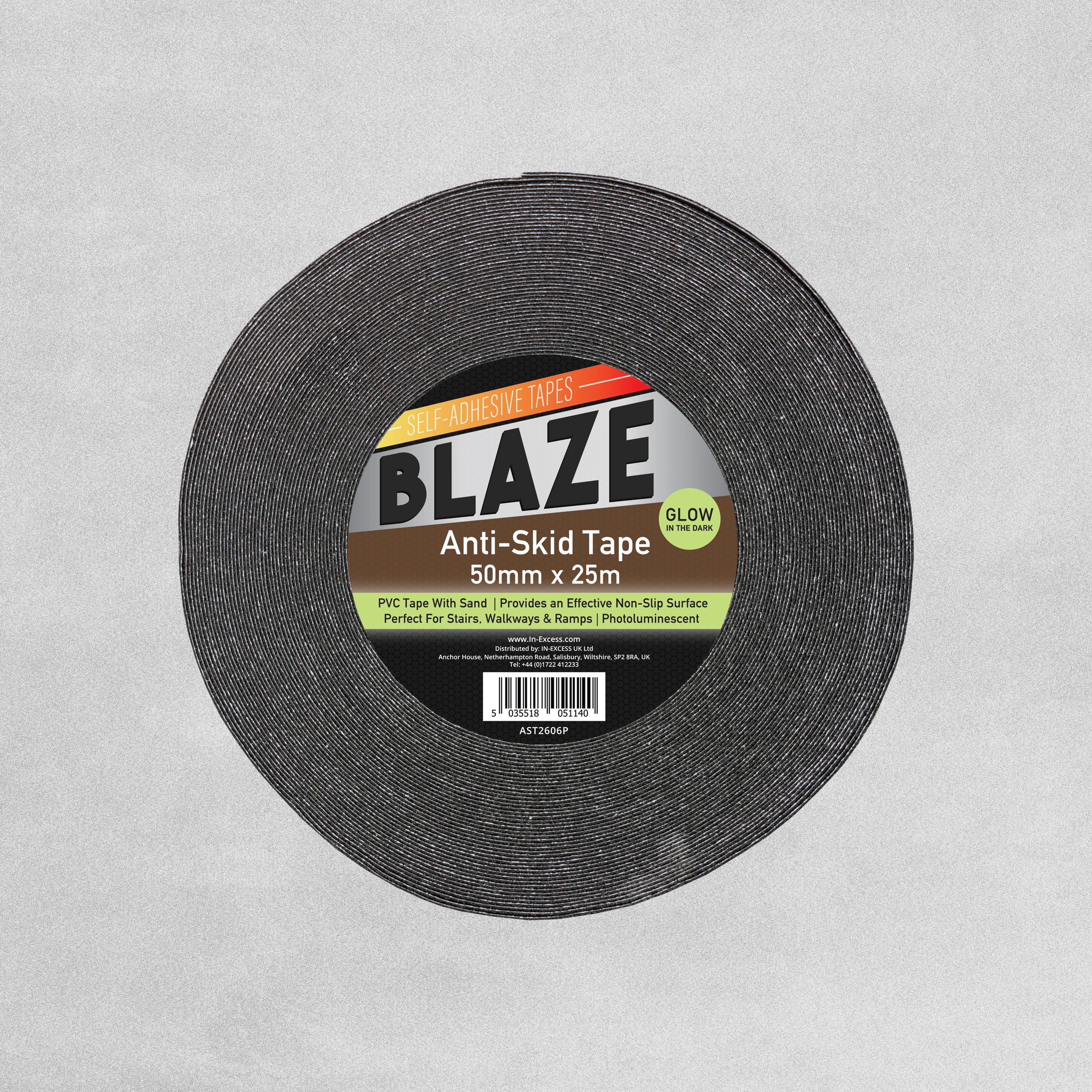 Blaze Anti-Skid Tape 50mm x 25m Roll - Glow in the Dark