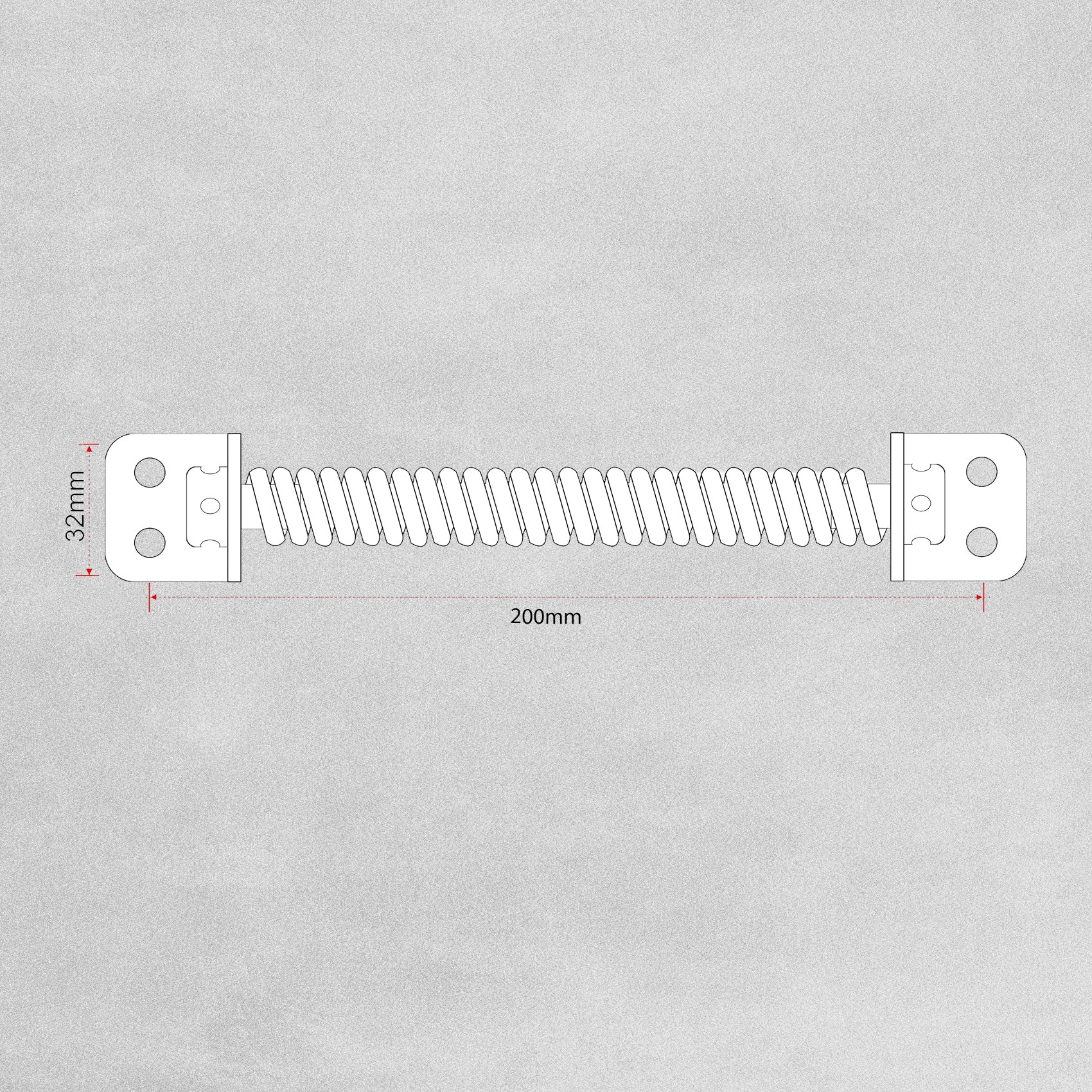 8" Black Japanned Steel Gate Spring / 150mm