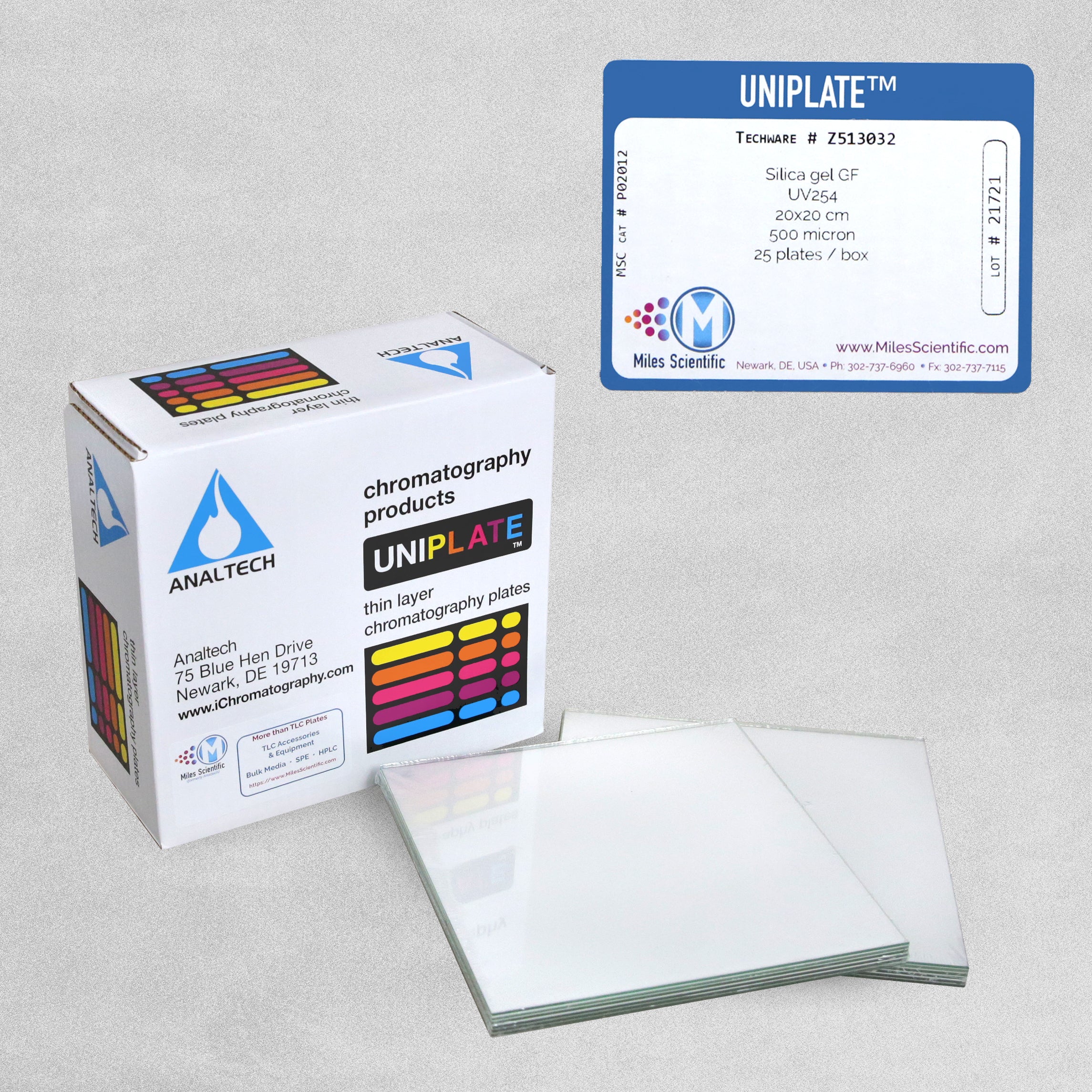 Analtech Brand Silica Gel GF Prep TLC Plates