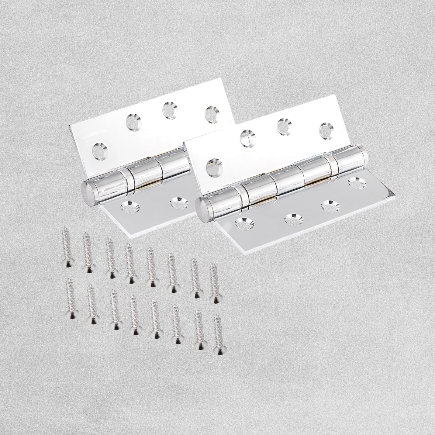 4" Polished Mirror Twin Ball Race Hinges with Fire Rating 100 x 75 x 3mm - Pack of 2